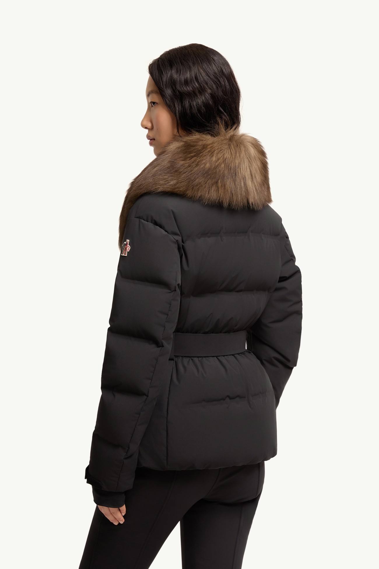 Sioule羔羊毛飾邊保暖滑雪外套 女士 黑色 Moncler 4