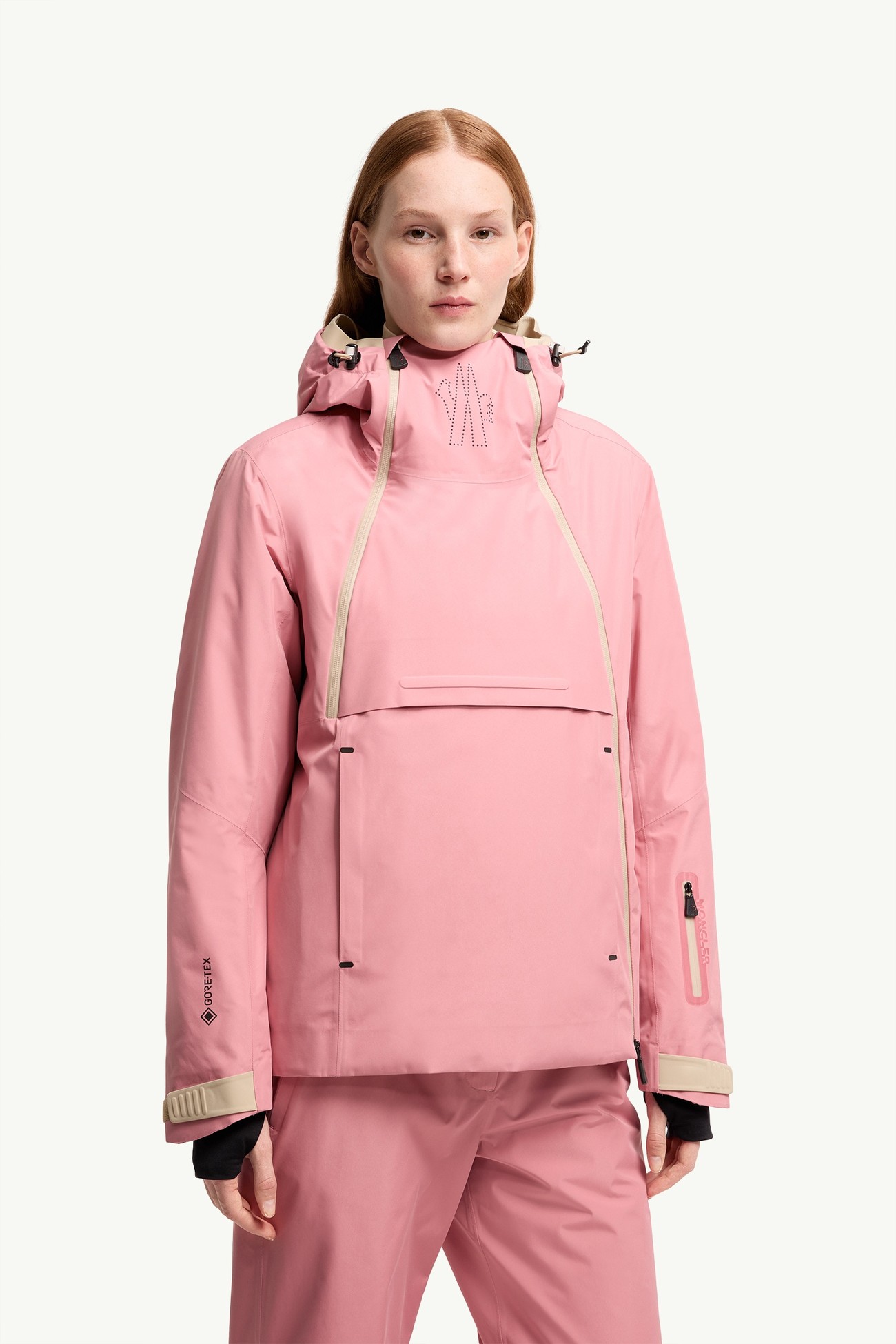 Ampay GORE-TEX® Hooded Padded Ski Jacket Women Pink Moncler 3