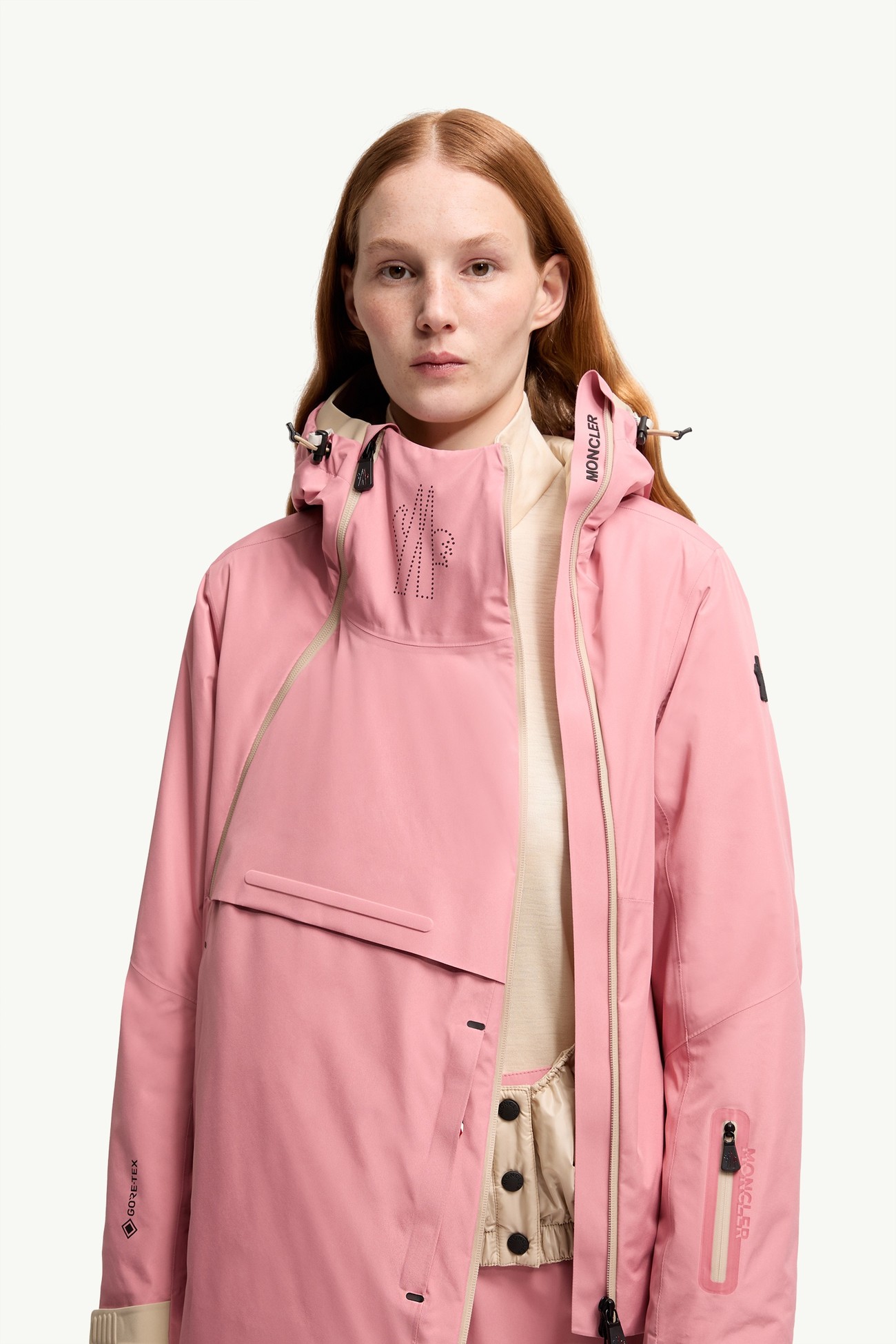 Ampay GORE-TEX® Hooded Padded Ski Jacket Women Pink Moncler 5