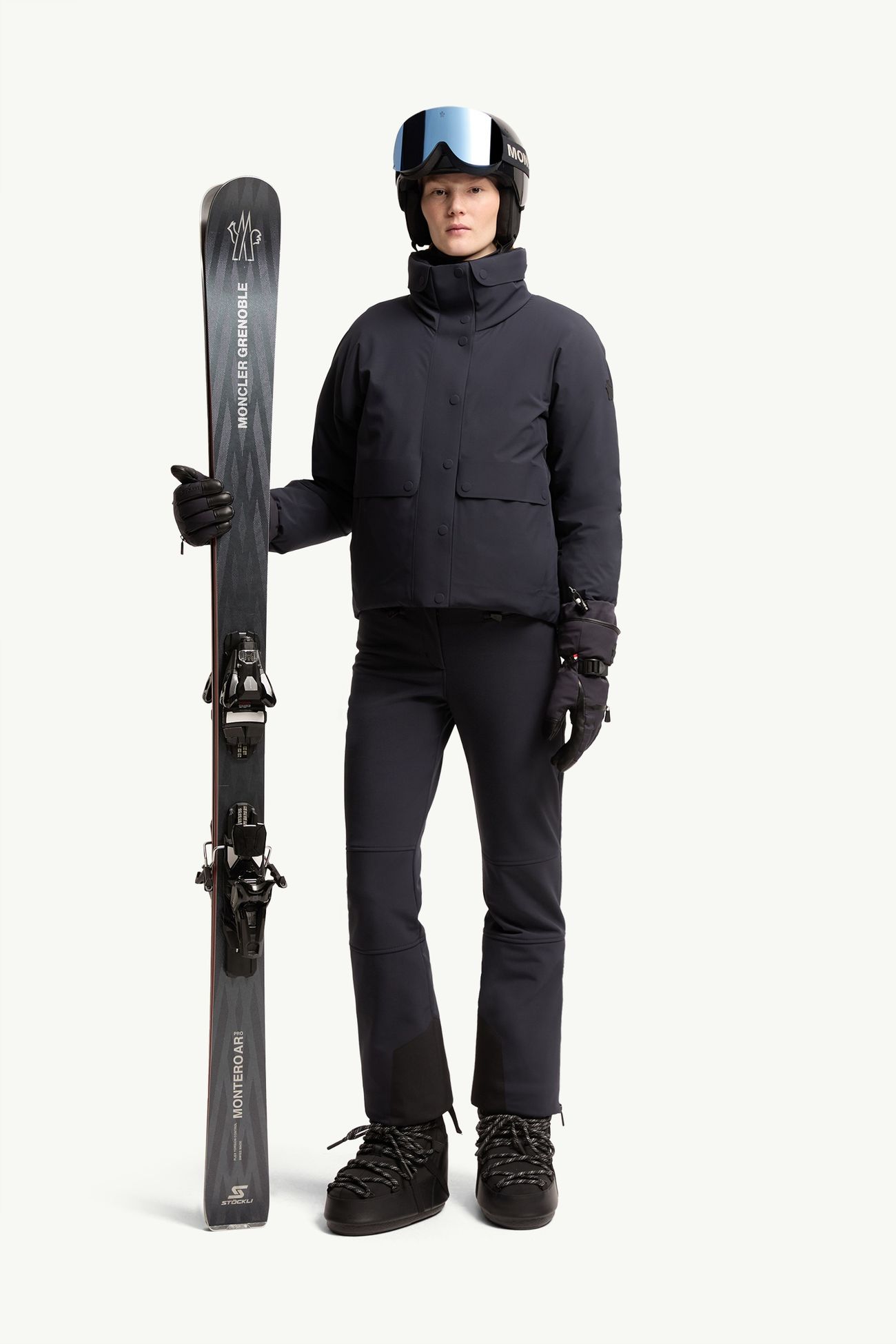 Veste de ski isolante à capuche Danses Femmes Bleu marine Moncler 0