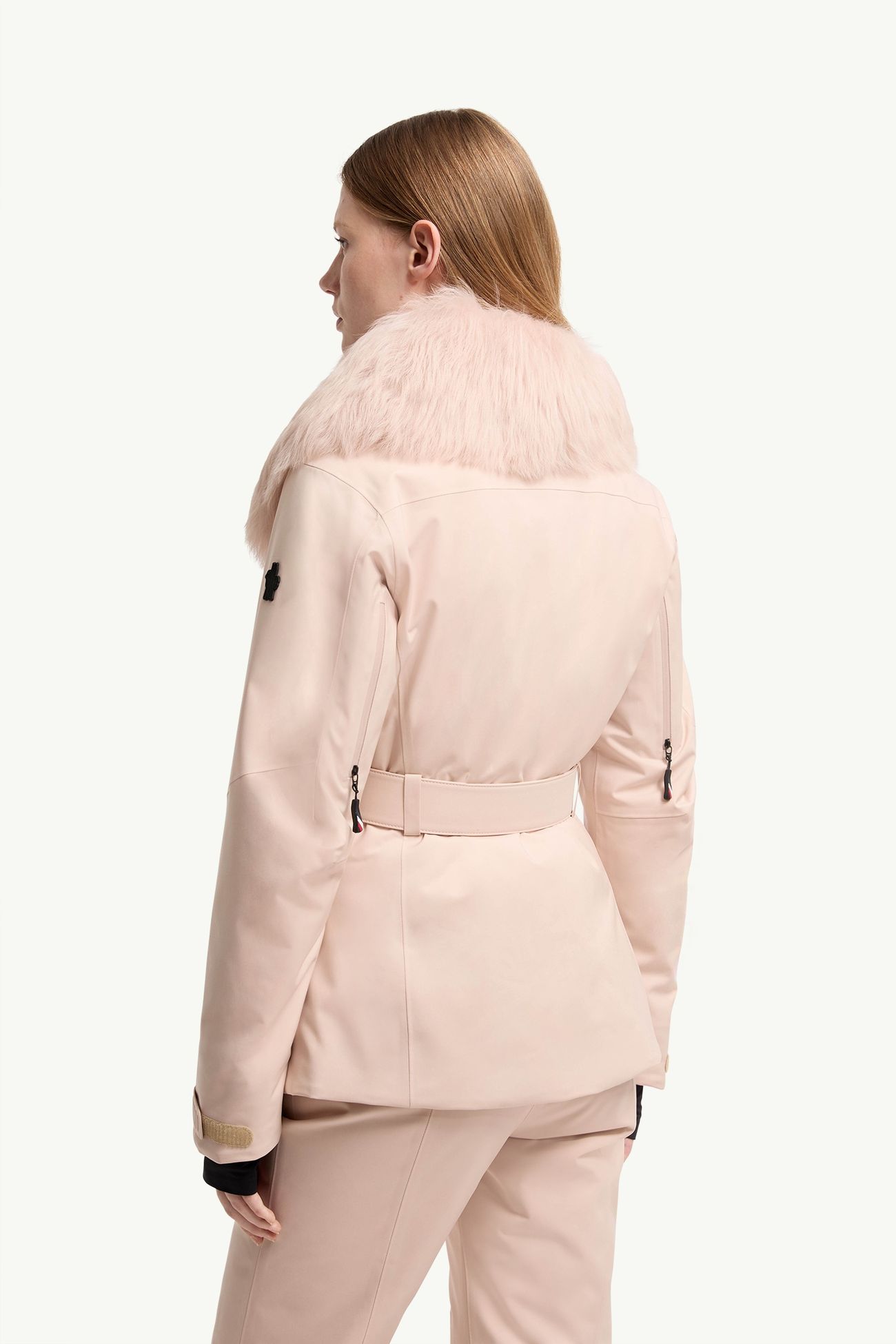 Chaqueta de esquí con ribete de lana de oveja Vizelles Mujer Rosado Moncler 4