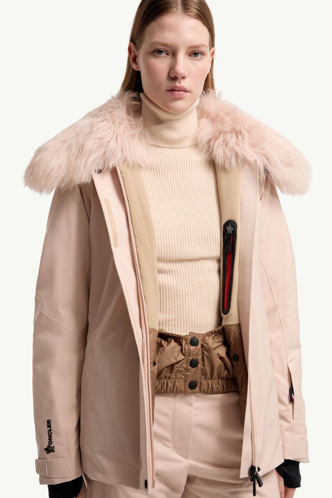 Vizelles Shearling-Trimmed Ski Jacket Women Pink Moncler 5