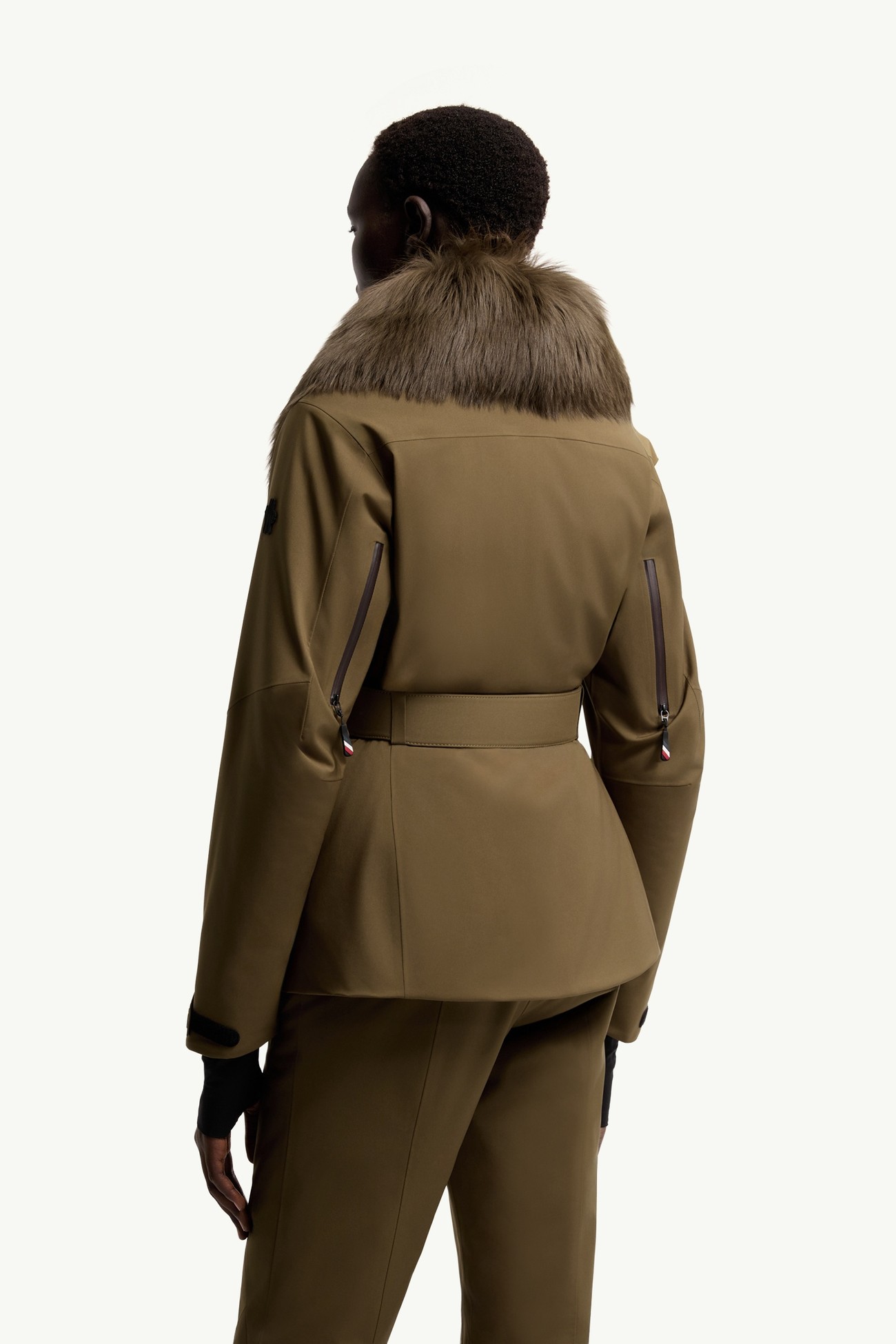 Giacca da sci Vizelles con orlo in shearling Donna Verde Oliva Moncler 4