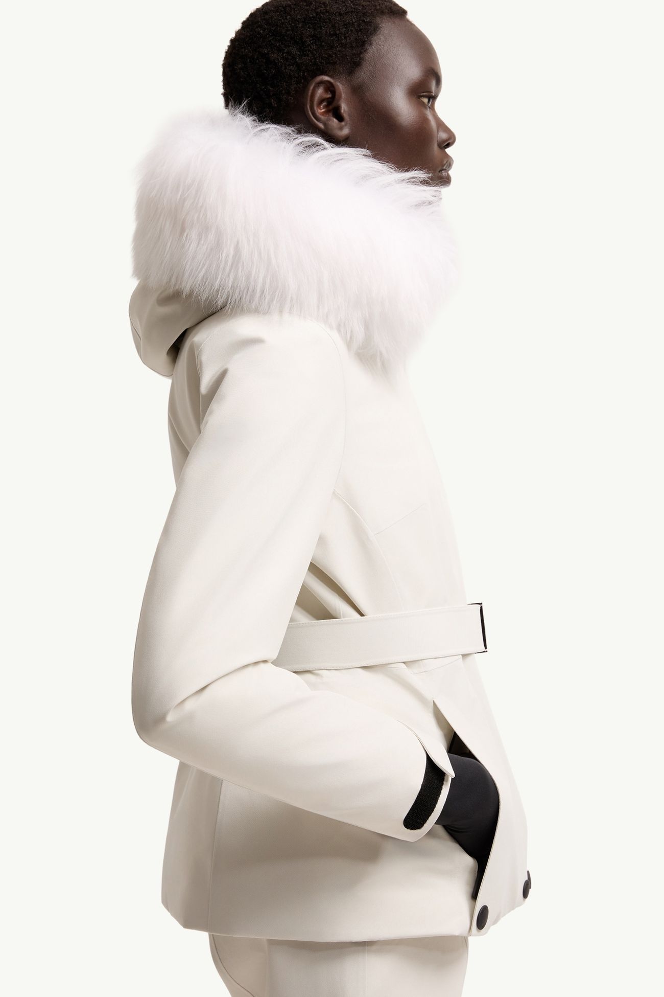 Laplance GORE-TEX® Shearling-Trimmed Hooded Insulated Ski Jacket Women White Moncler 6