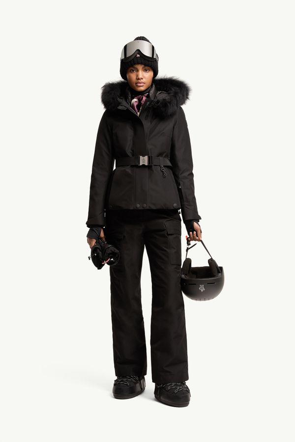 Laplance GORE-TEXÂź Shearling-Trimmed Hooded Insulated Ski Jacket Women Black Moncler 0