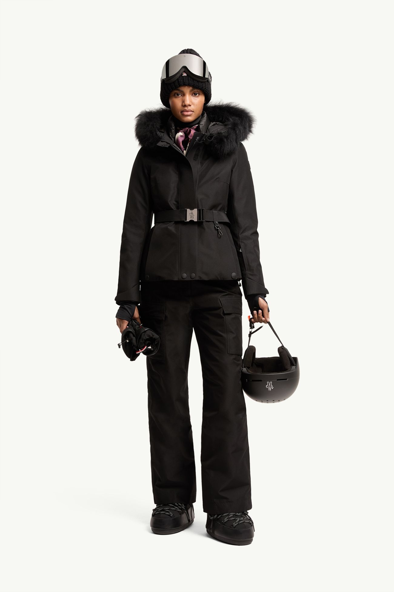 Laplance GORE-TEX®羔羊毛飾邊連帽保暖滑雪外套 女士 黑色 Moncler 0