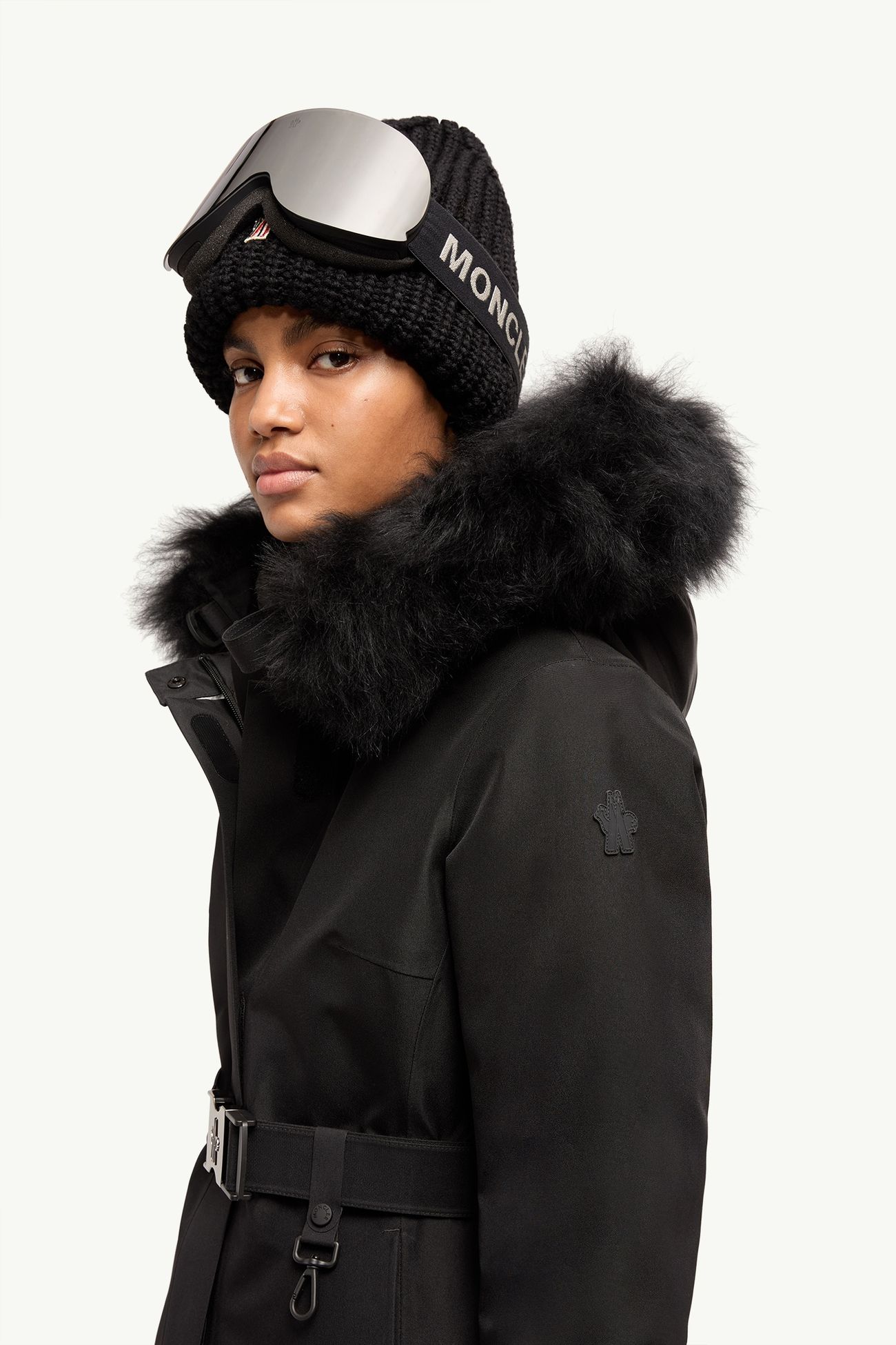 Laplance GORE-TEX®羔羊毛飾邊連帽保暖滑雪外套 女士 黑色 Moncler 1