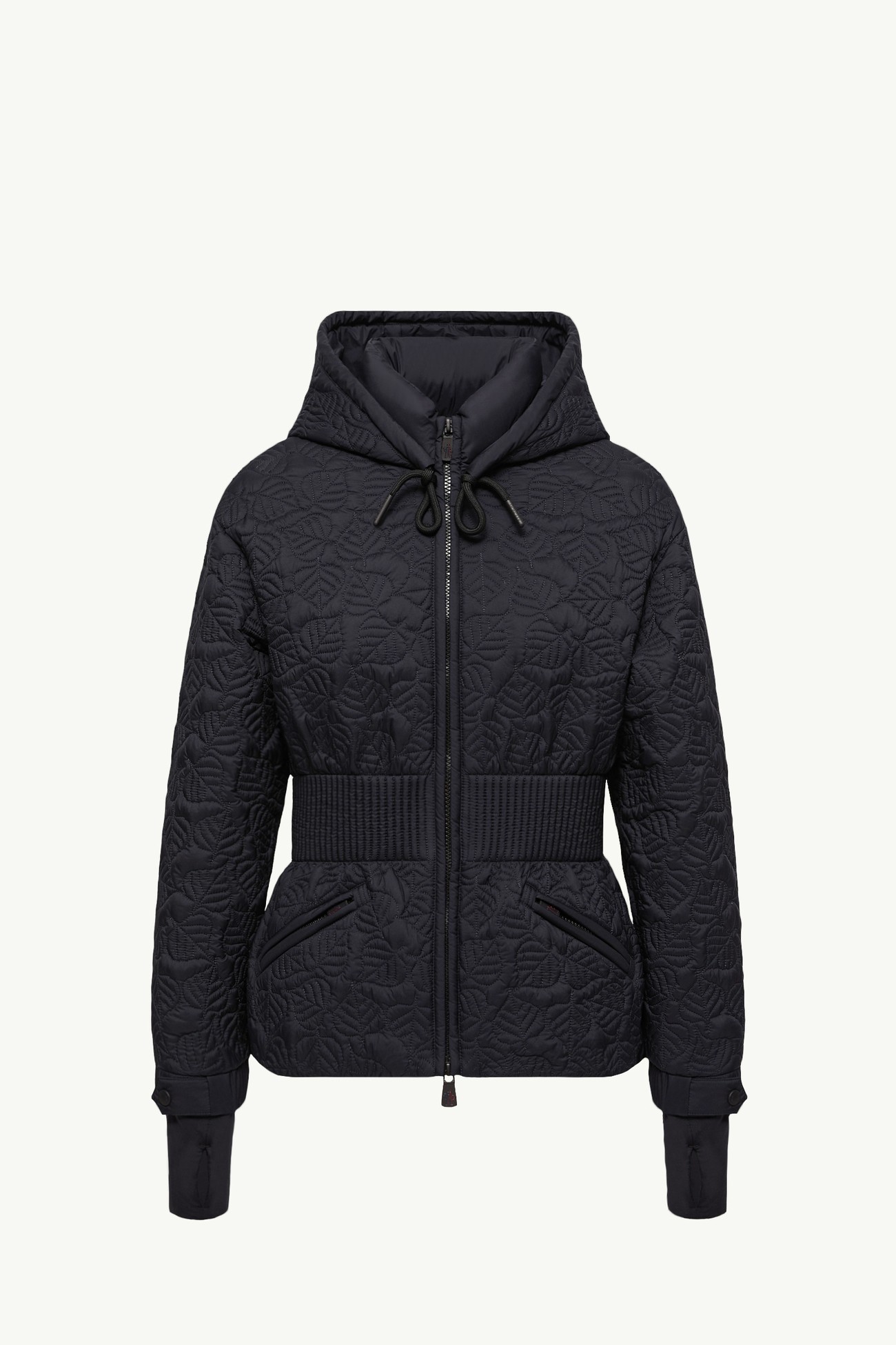 Etaules女士叶形刺绣连帽短款羽绒夹克外套 女士 深蓝色 Moncler 2