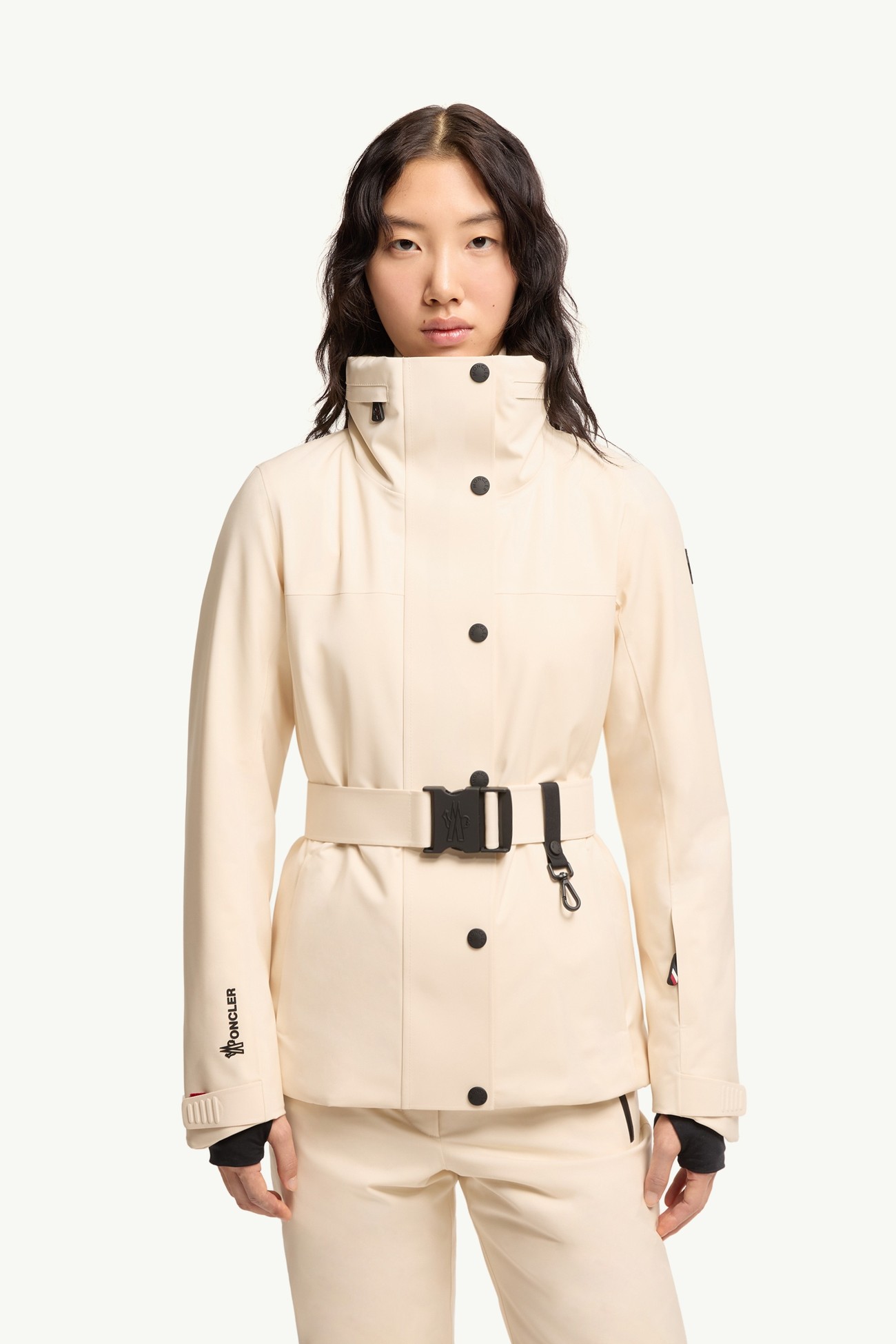 Hainets Insulated Ski Jacket Women White Ivory Moncler 3