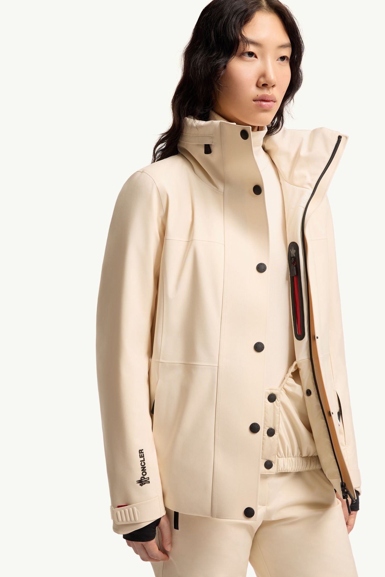 Hainets isolierte Skijacke Damen Weiß-Elfenbein Moncler 6