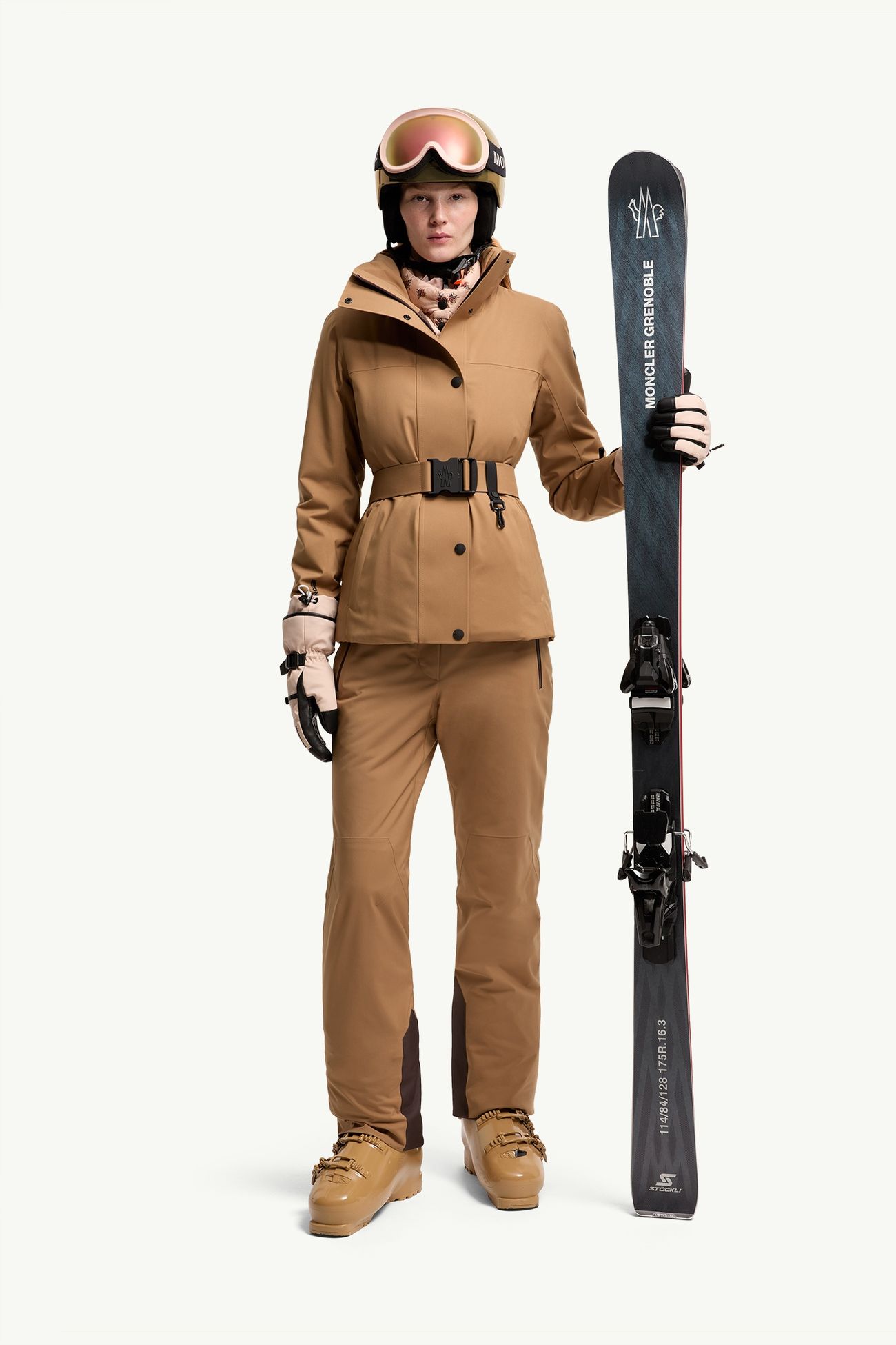 Giacca da Sci Isolante Hainets Donna Beige Cammello Moncler 0
