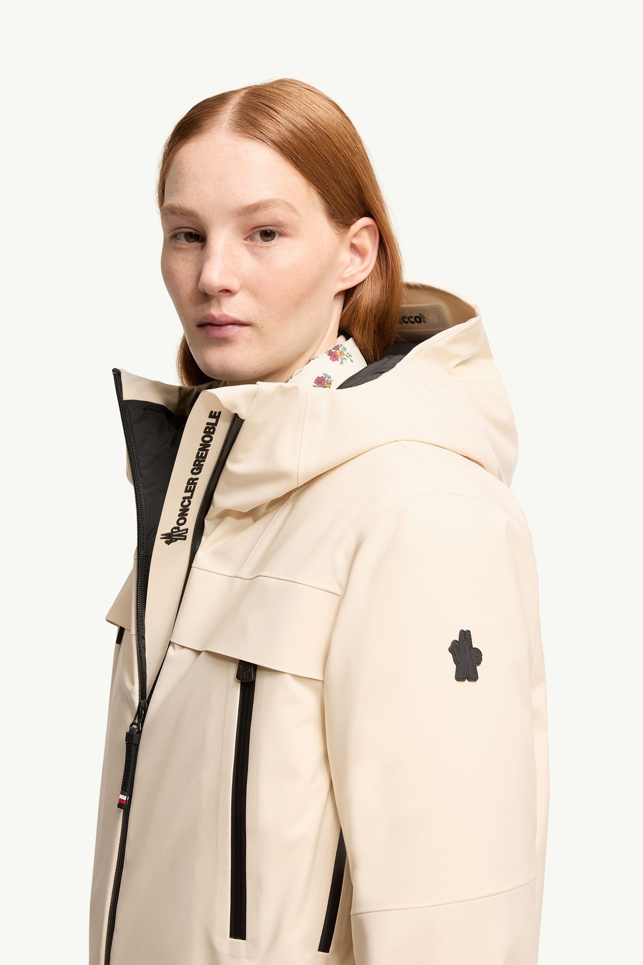 Chanavey Skijacke mit Kapuze Damen Weiß-Elfenbein Moncler 1