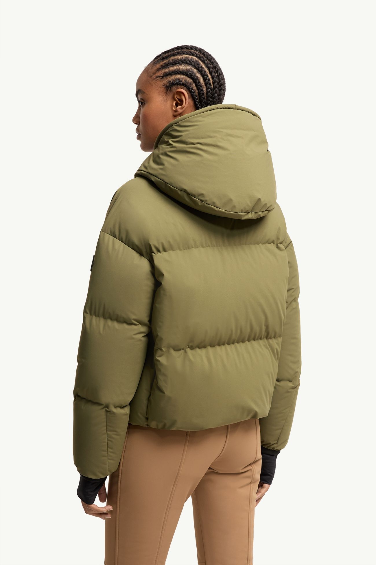 Giacca da sci imbottita con cappuccio Allesaz Donna Verde Oliva Moncler 4
