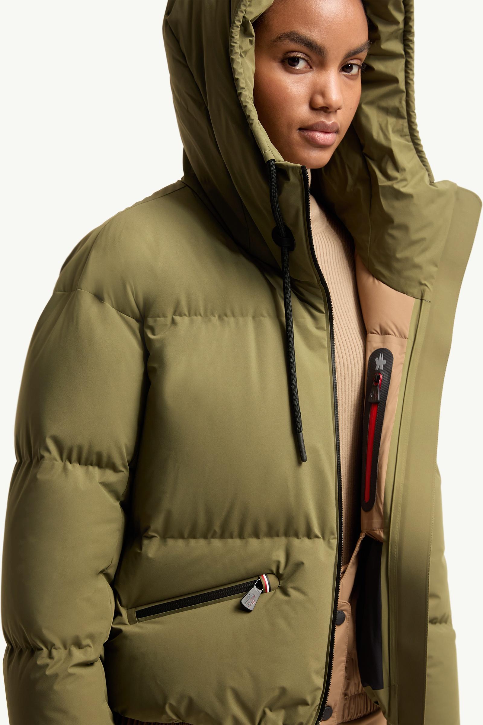 Olive Green Allesaz Hooded Insulated Ski Jacket - Ski Jackets for