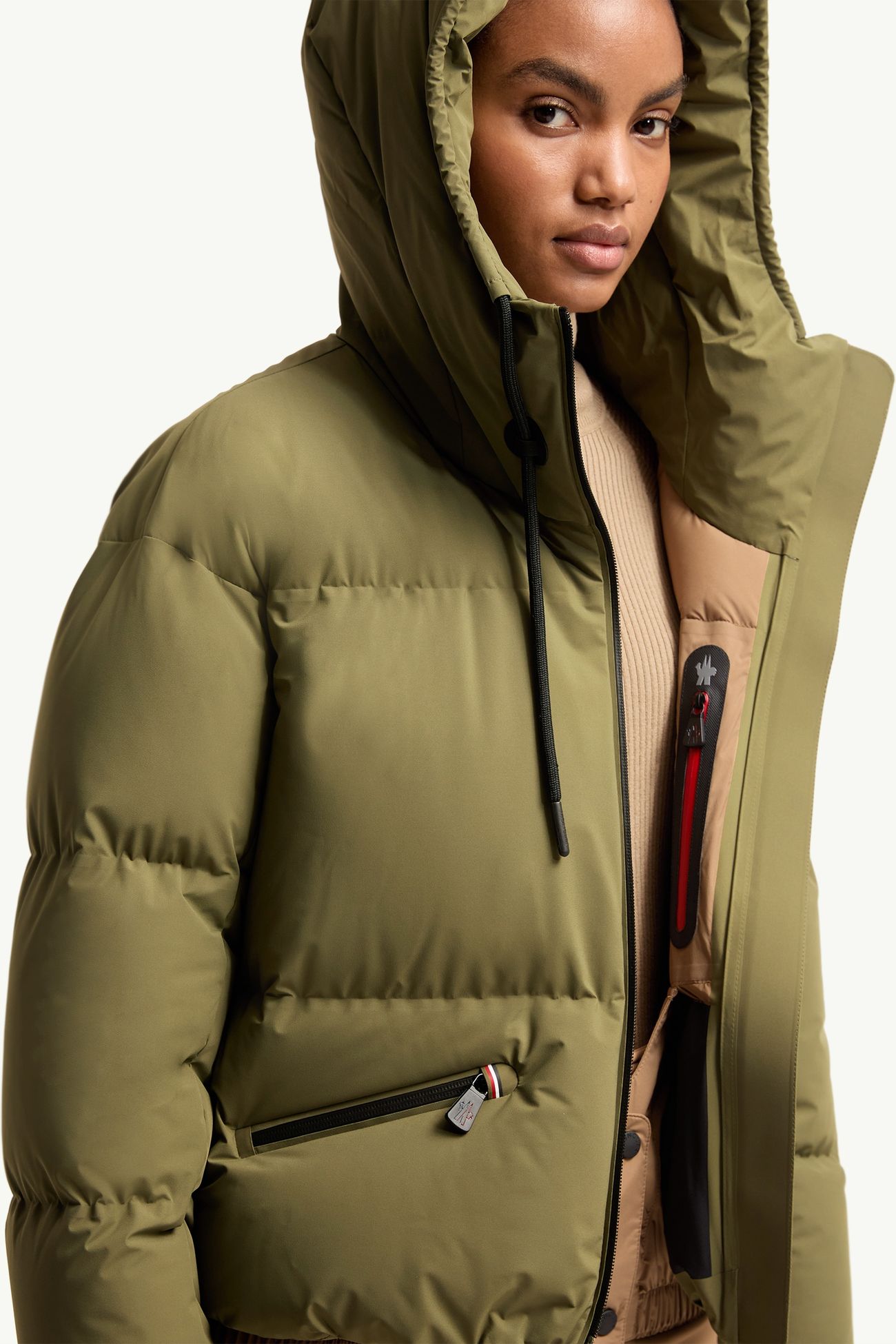 Giacca da sci isolante con cappuccio Allesaz Donna Verde Oliva Moncler 5