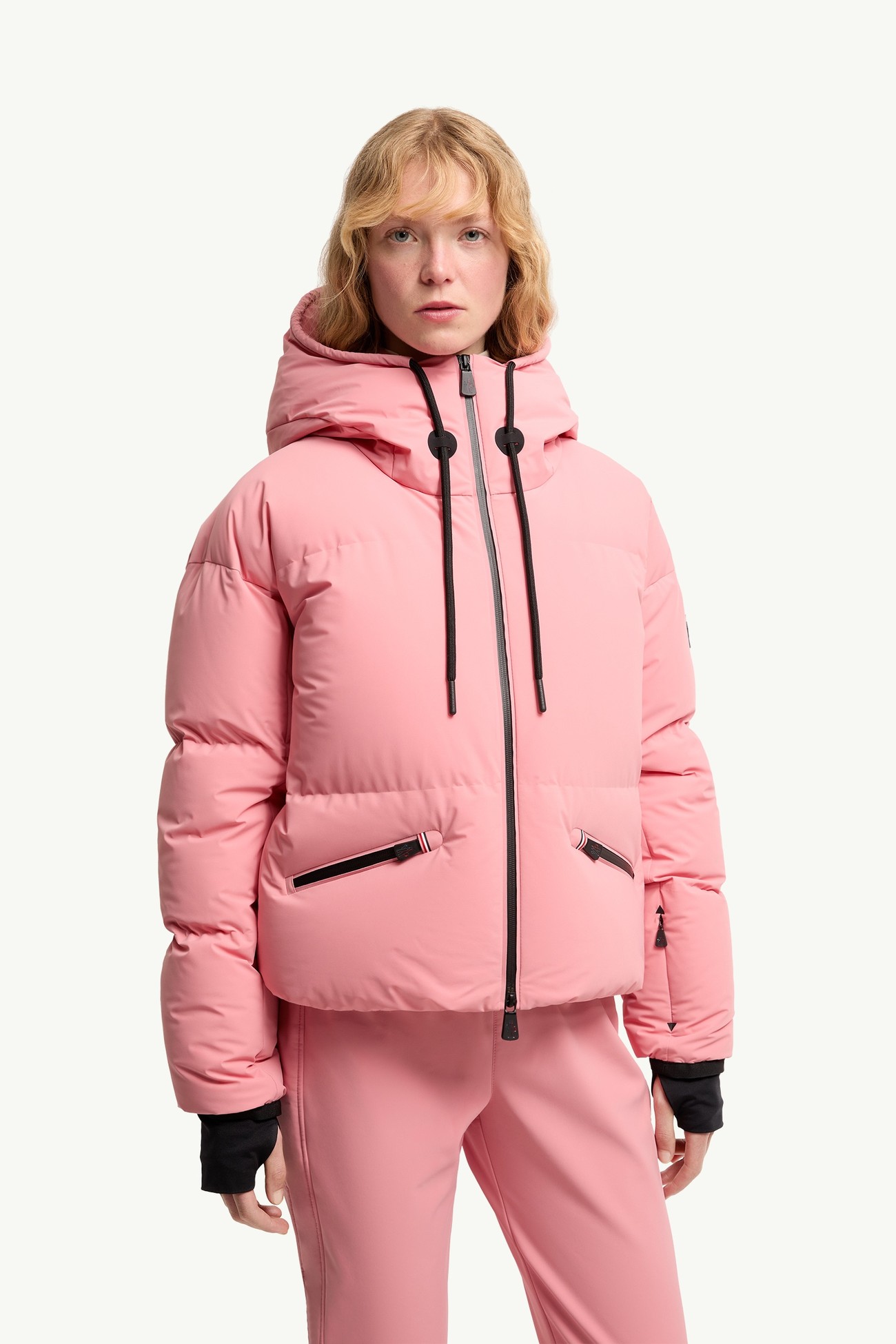 Allesaz Hooded Insulated Ski Jacket Women Pink Moncler 3