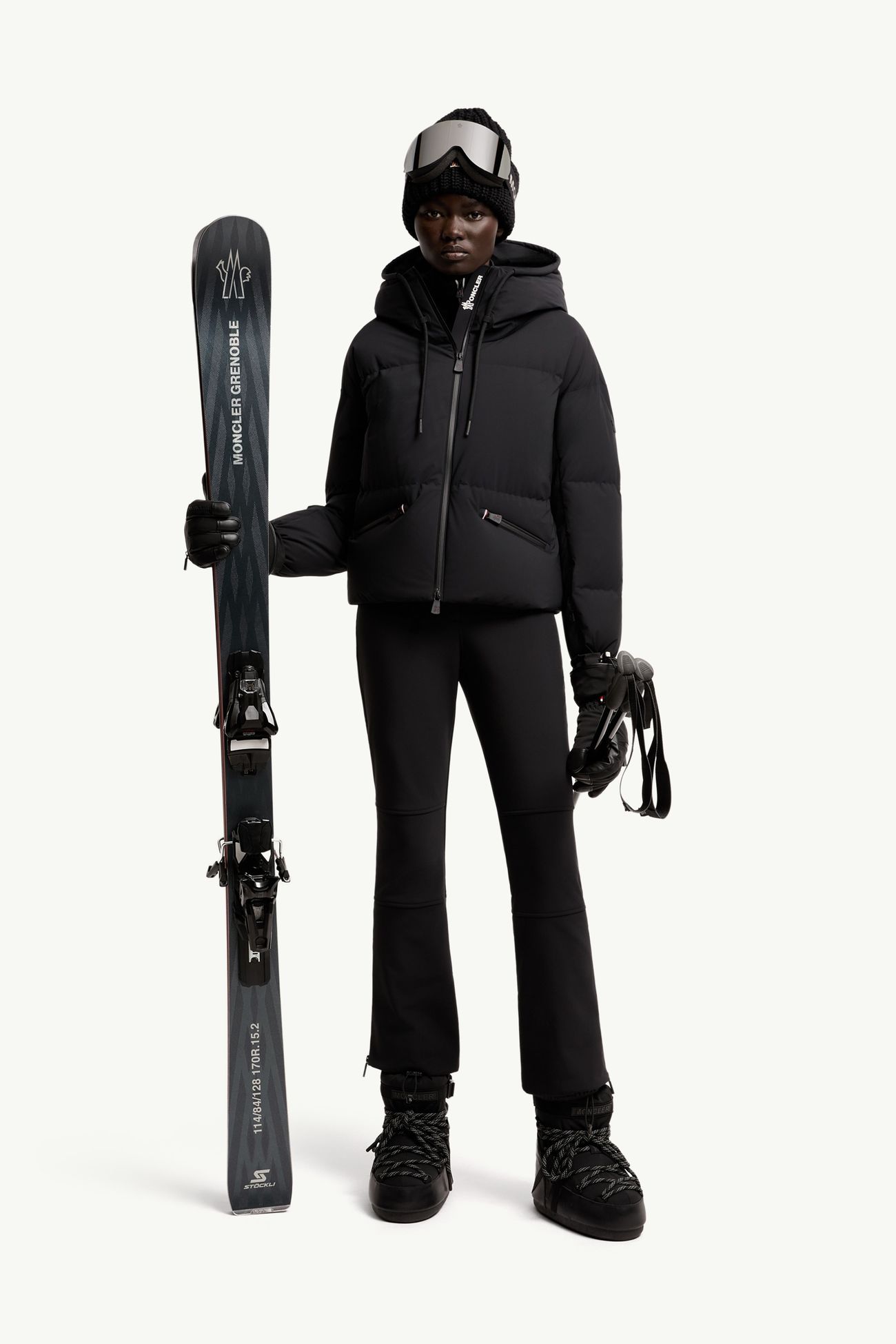 Allesaz女士连帽保暖夹克外套 女士 黑色 Moncler 0
