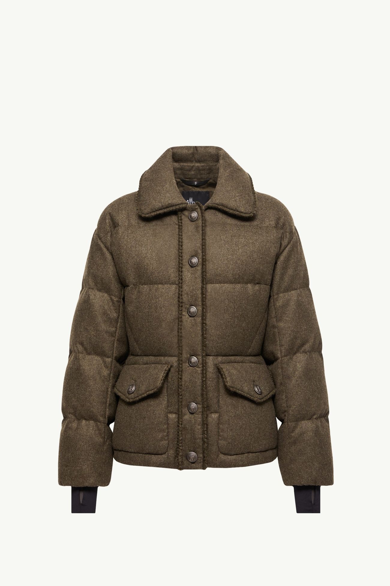 Monteain Loden Short Down Jacket Women Olive Green Moncler 2