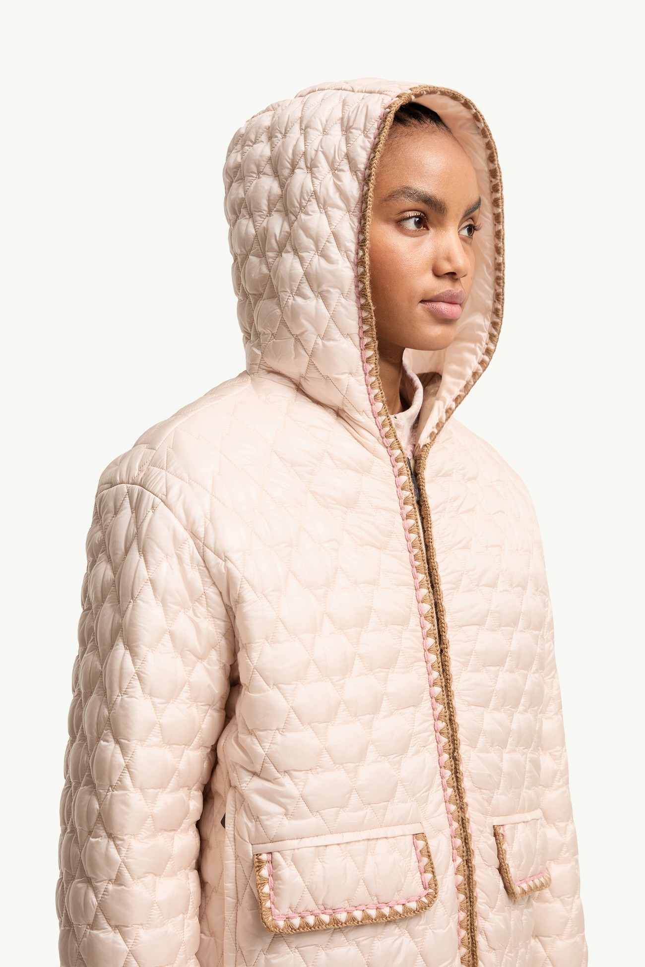 Valfassa山形絎縫連帽短身羽絨外套 女士 淺粉紅色 Moncler 5