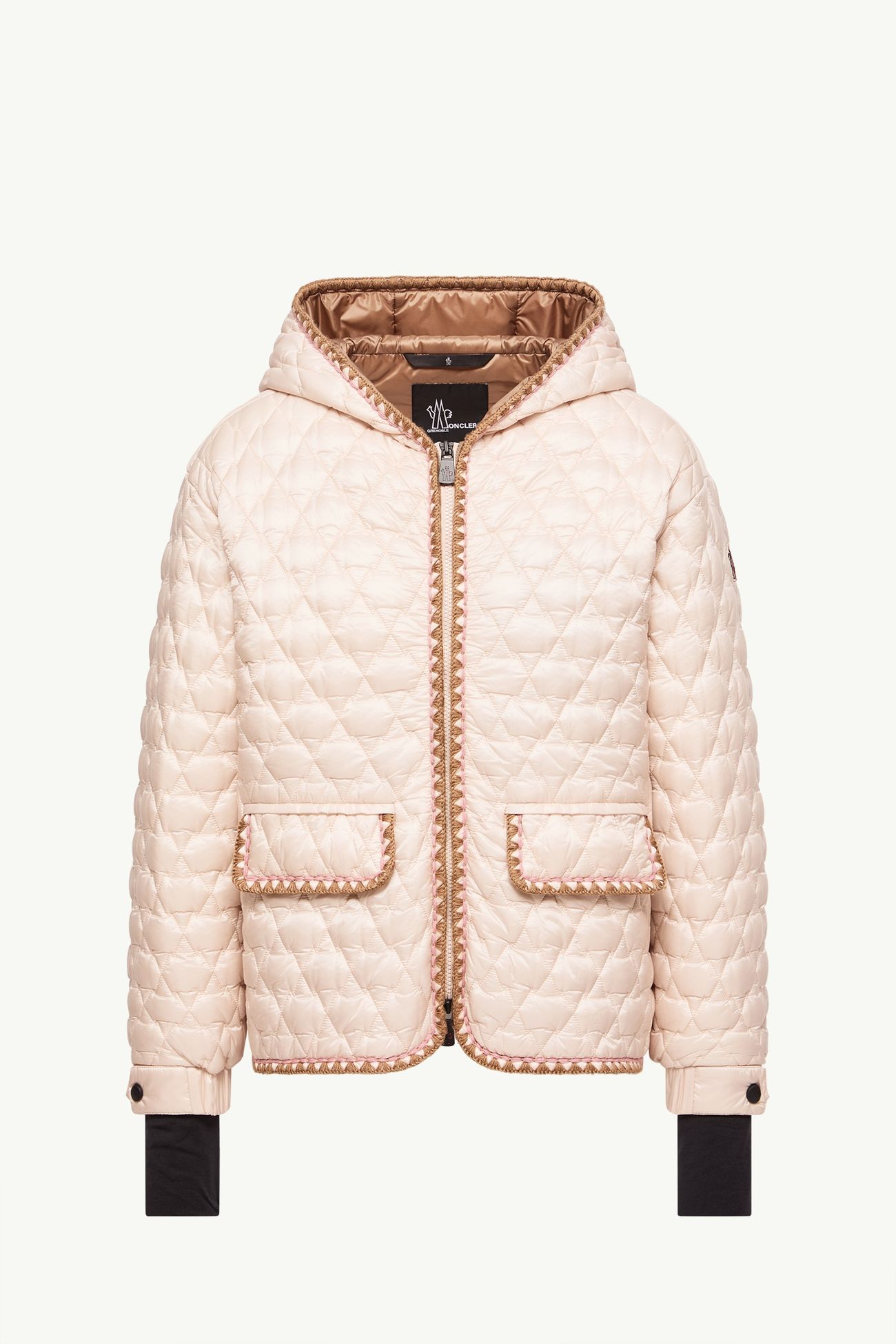 Valfassa 마운틴 퀼팅 후드 쇼트 다운 재킷 여성 라이트 핑크 Moncler 2