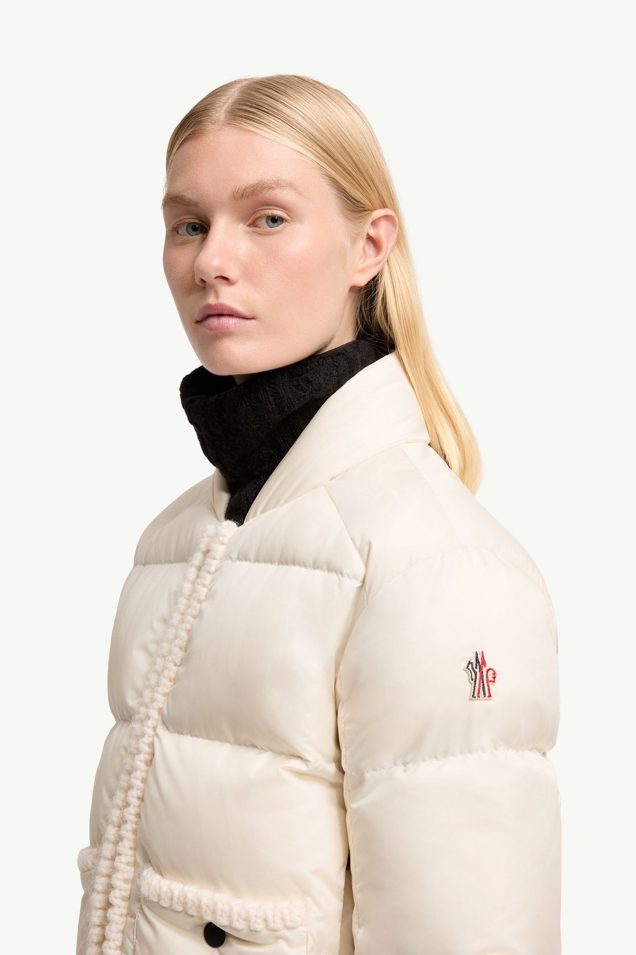 Chaqueta de esquí aislante con ribetes de lana Jolie Mujer Blanco Moncler 1