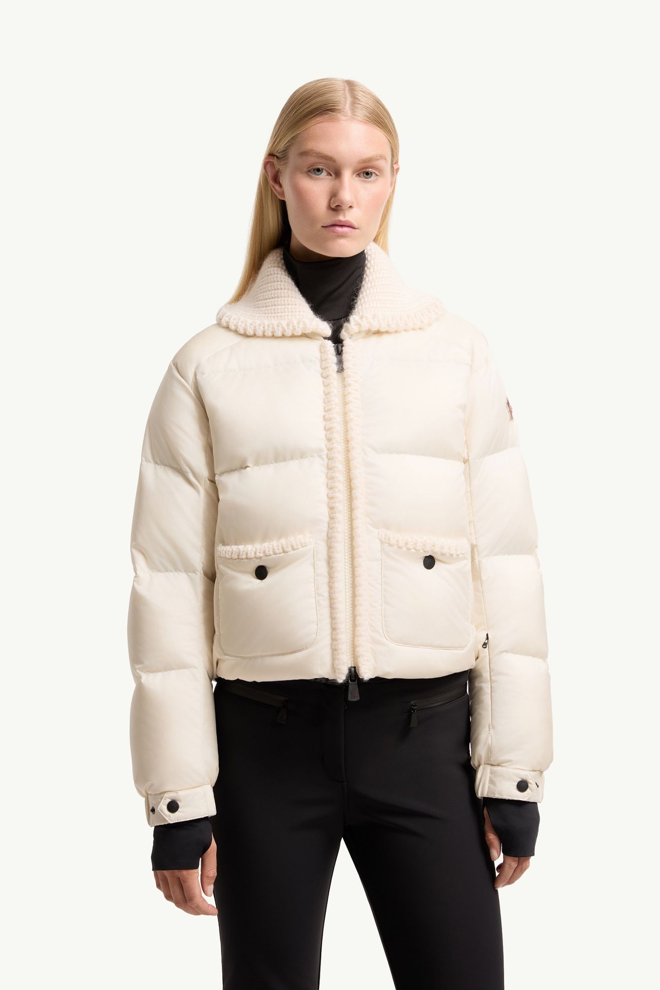 Chaqueta de esquí aislante con ribetes de lana Jolie Mujer Blanco Moncler 3