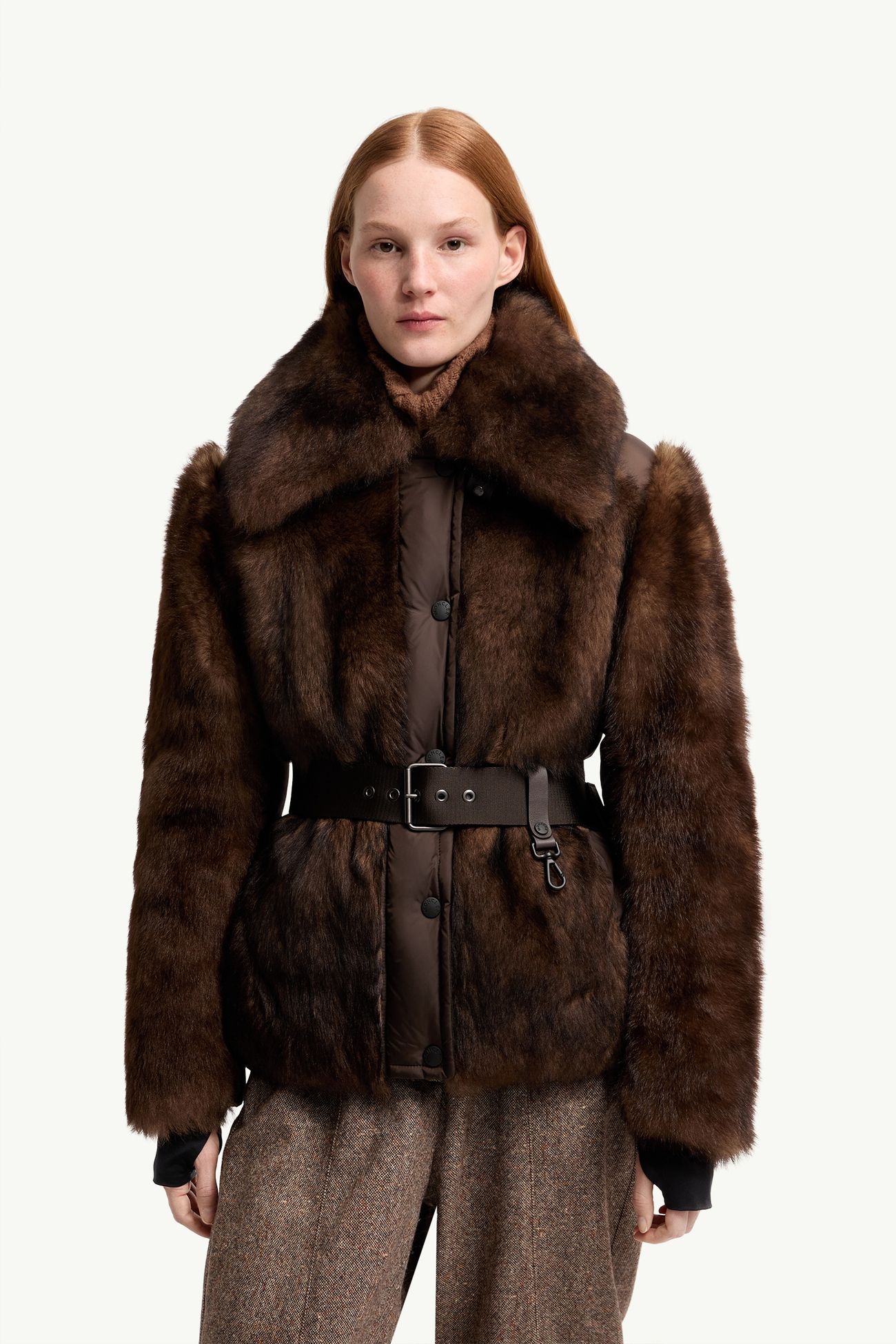 Valdivian女士羊毛短款羽绒夹克外套 女士 棕色 Moncler 3