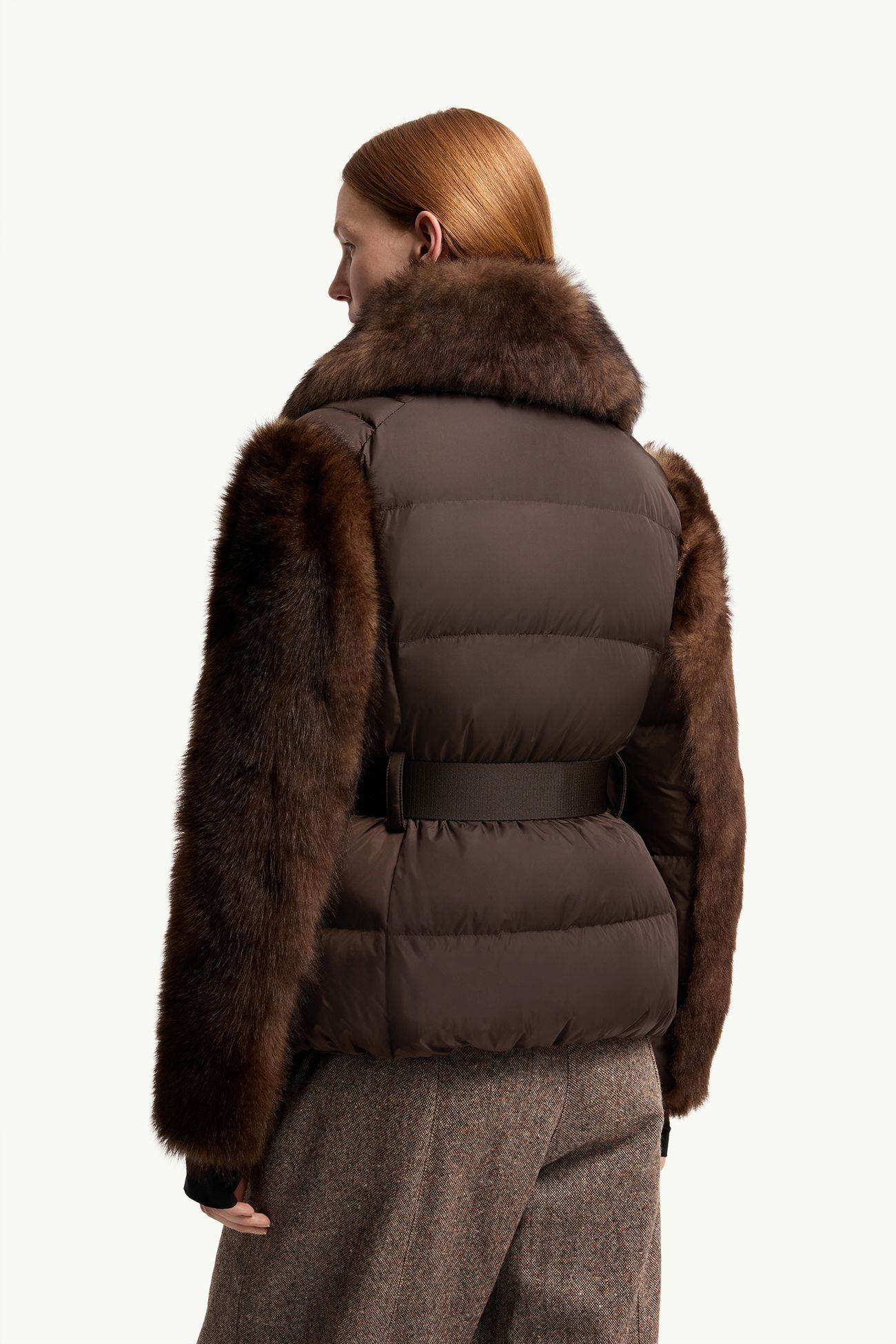 Valdivian Shearling Short Down Jacket Women Brown Moncler 4