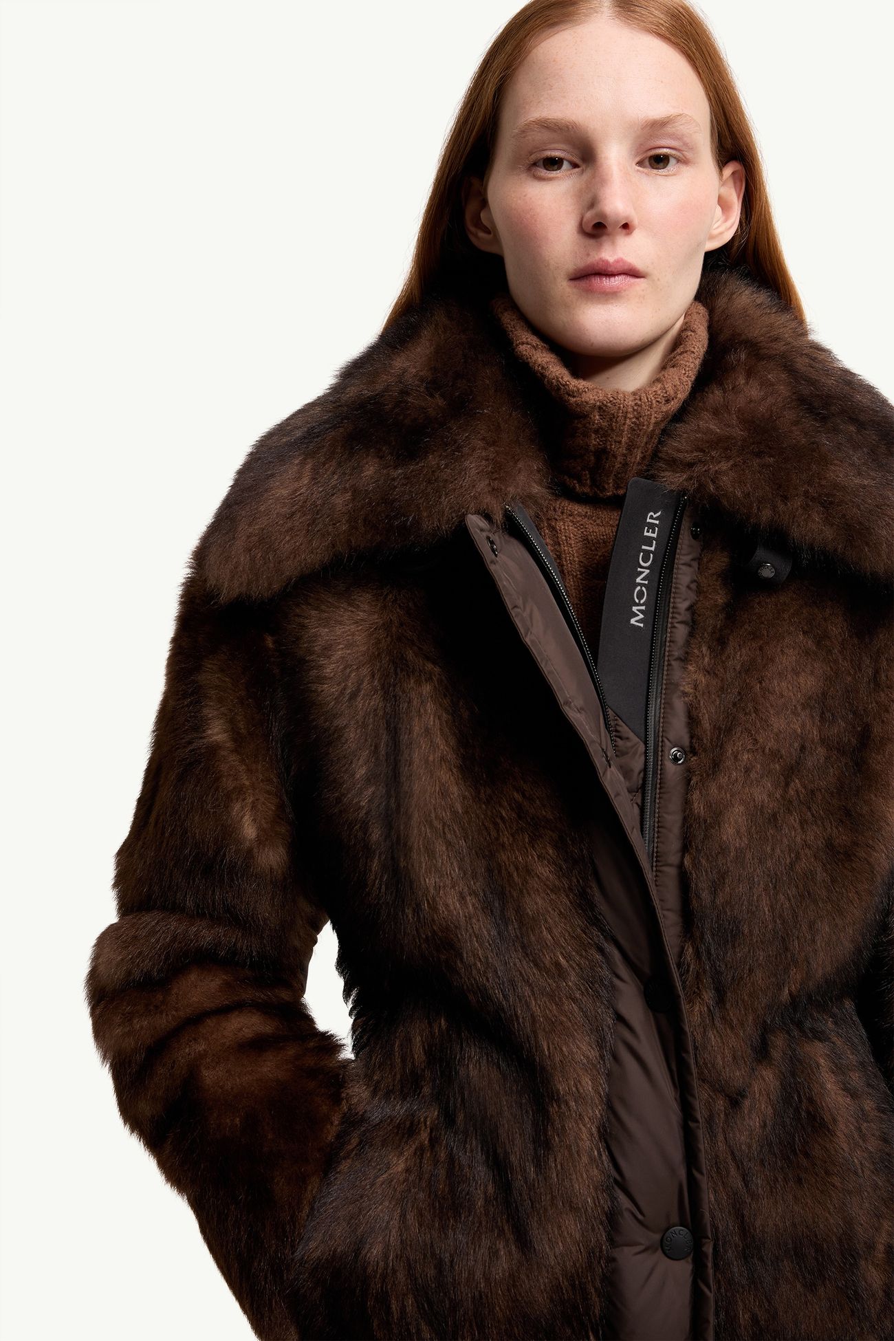 Valdivian羔羊毛短身羽絨外套 女士 啡色 Moncler 6