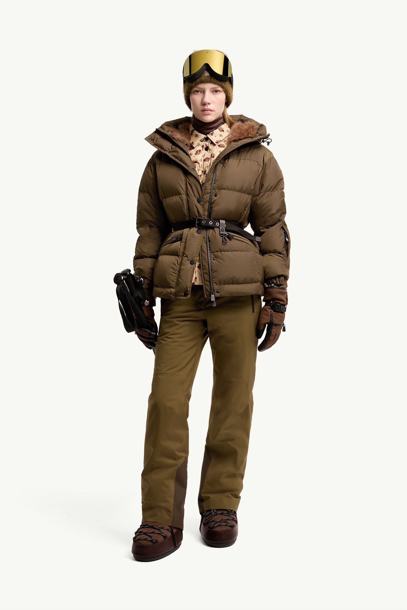 Giacca da Sci Isolante con Cappuccio Salastrains Donna Marrone Moncler 0