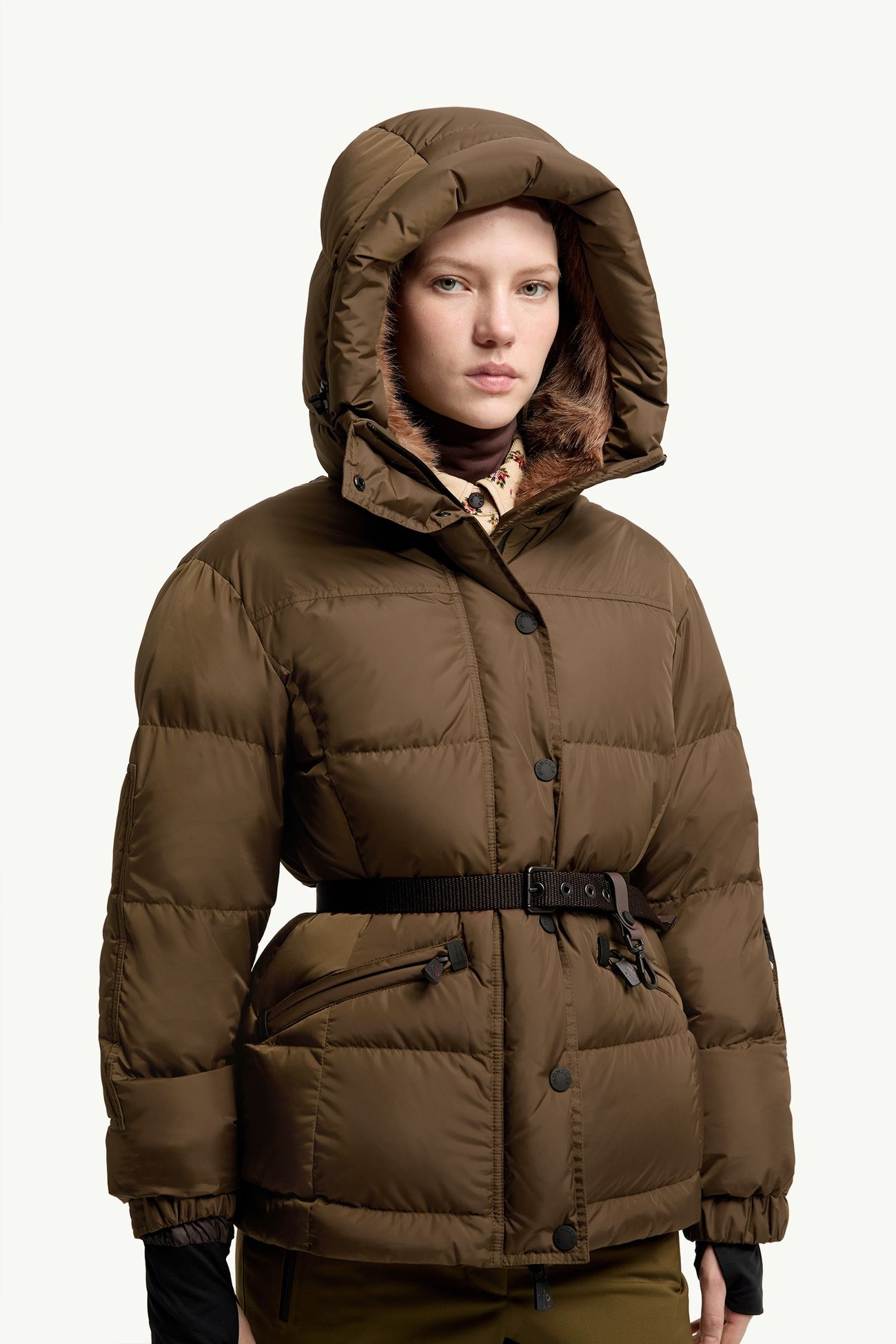 Giacca da Sci Isolante con Cappuccio Salastrains Donna Marrone Moncler 5