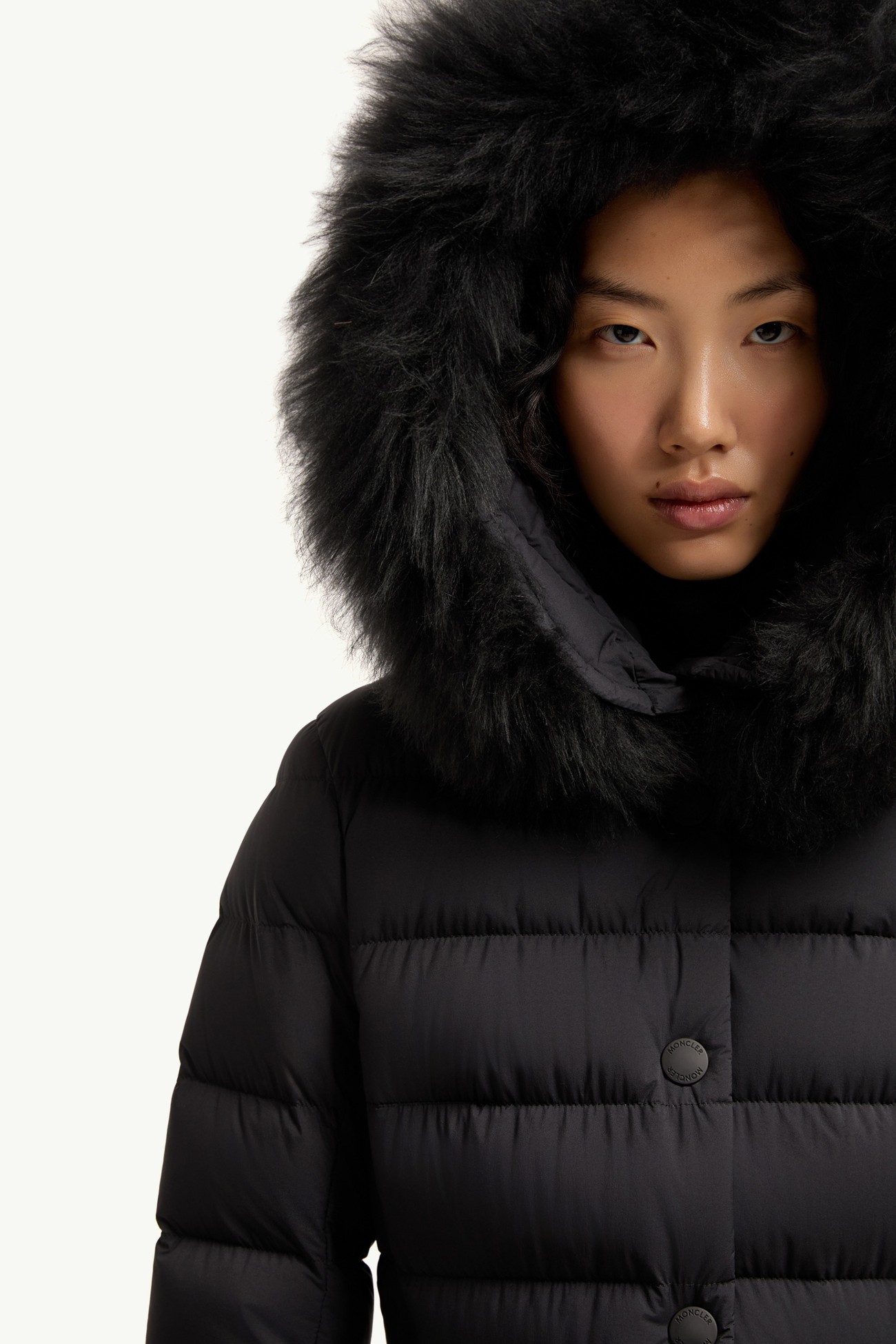 Armoniques連帽羔羊毛飾邊滑雪羽絨外套 女士 黑色 Moncler 6