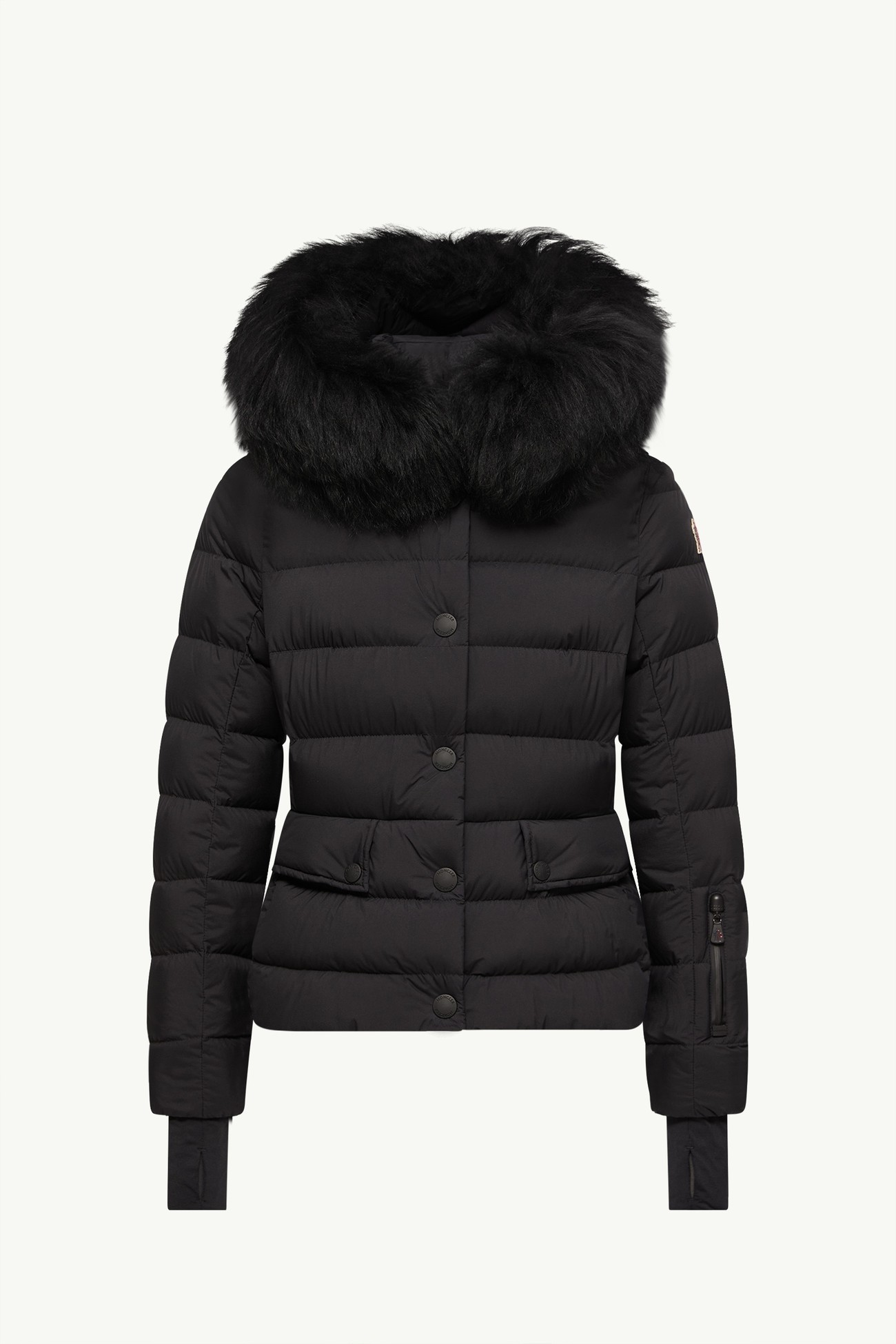 Armoniques連帽羔羊毛飾邊滑雪羽絨外套 女士 黑色 Moncler 2