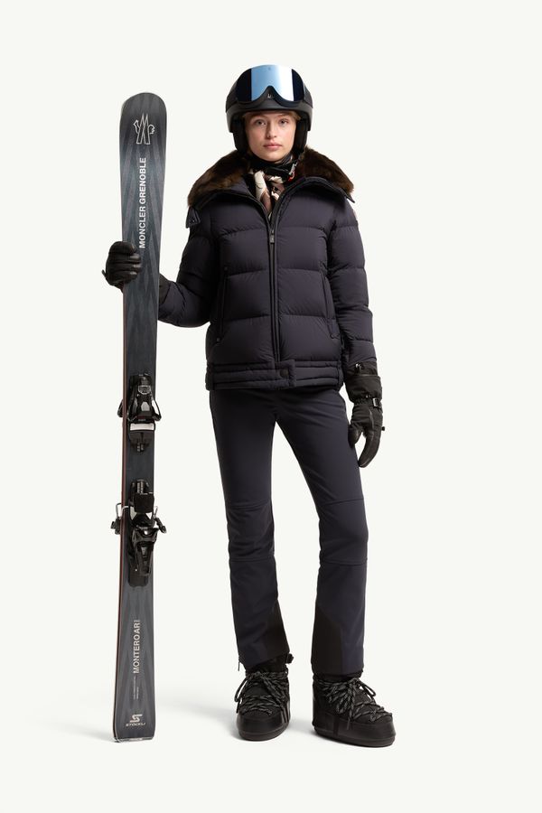Arabbas羔羊毛飾邊滑雪羽絨外套 女士 海軍藍色 Moncler 0