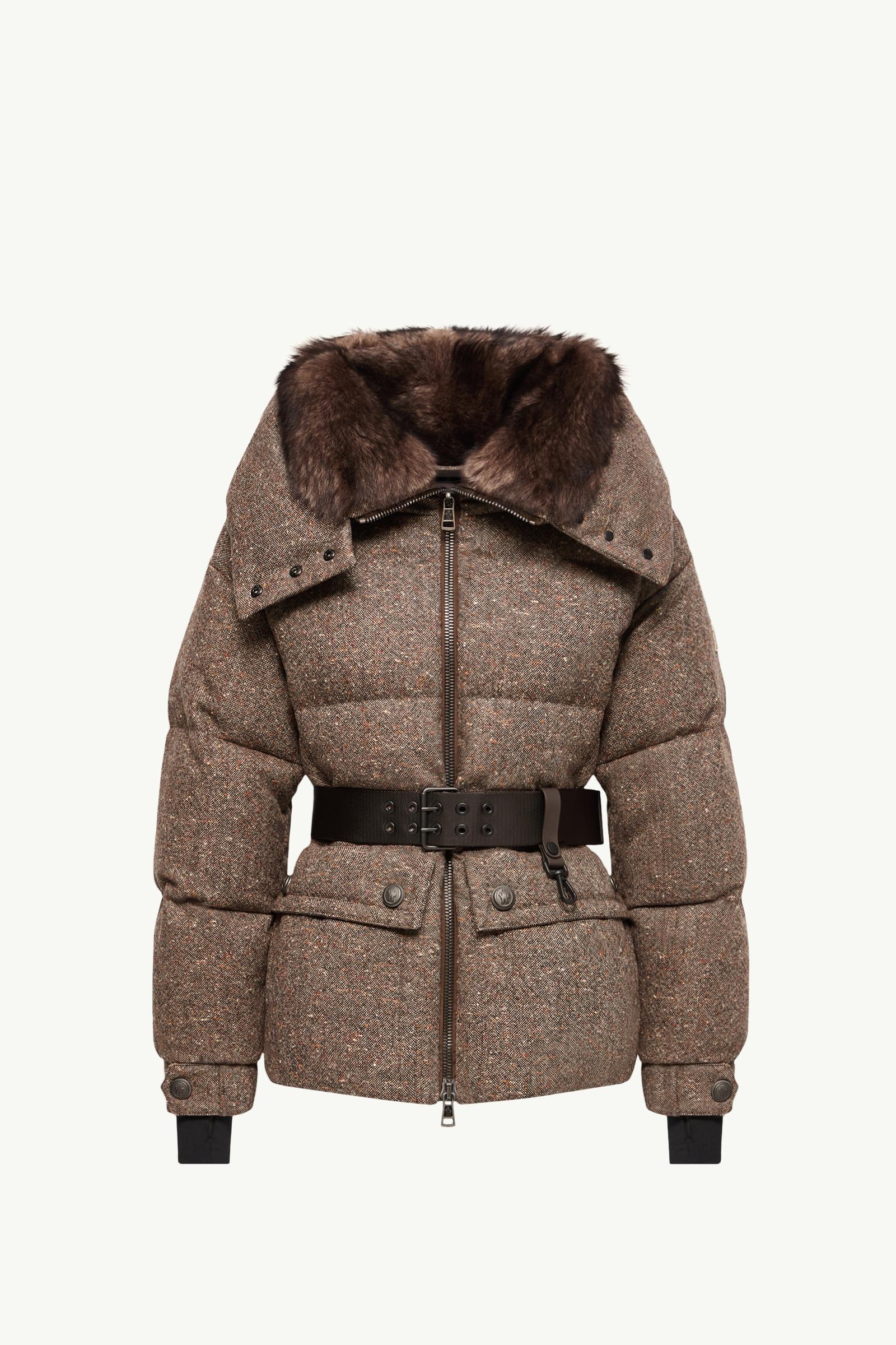 Gelise Shearling-Trimmed Belted Down Jacket Women Brown Moncler, 1 of 0