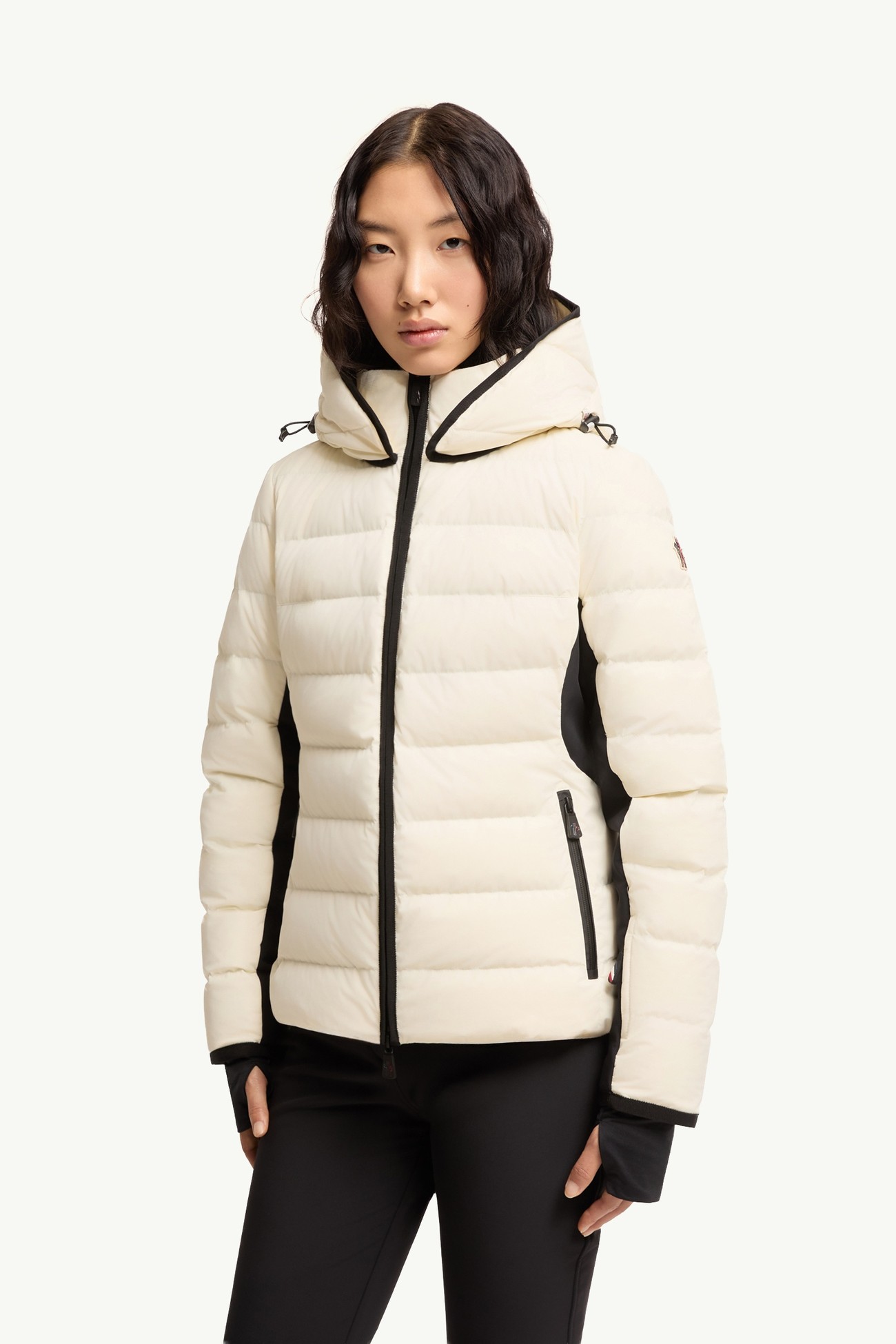 Lamouras Hooded Down Ski Jacket Women White Ivory Moncler 3