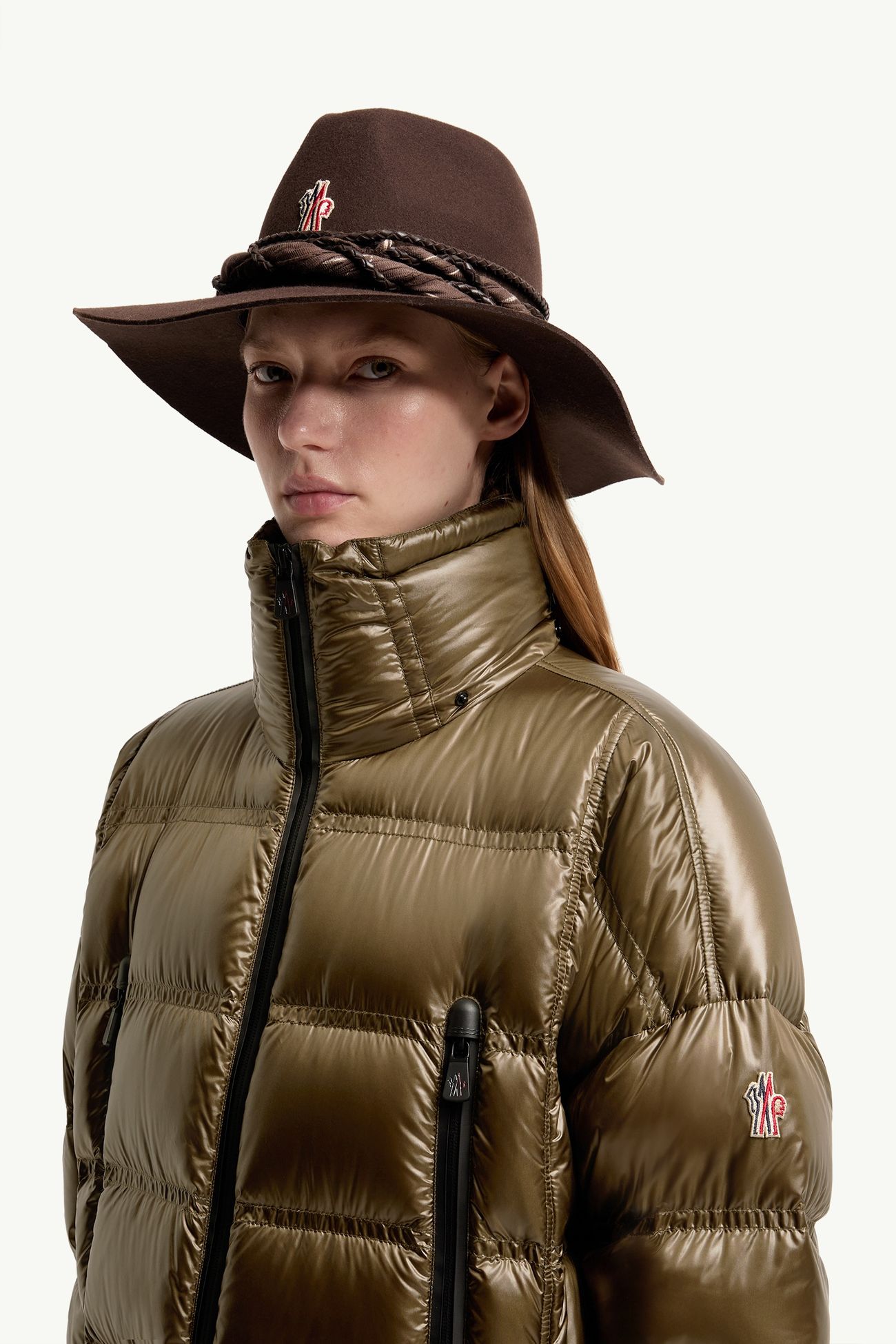 Rochelairs女士连帽长款羽绒夹克外套 女士 橄榄绿 Moncler 1