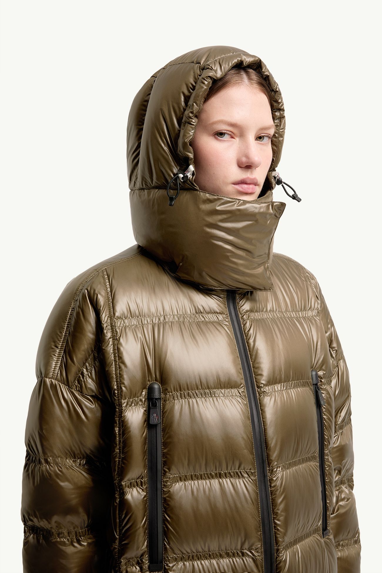 Rochelairs女士连帽长款羽绒夹克外套 女士 橄榄绿 Moncler 5