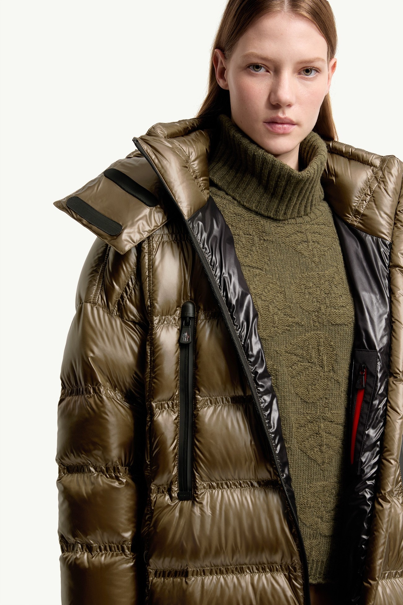 Doudoune longue à capuche Rochelairs Femmes Vert Olive Moncler 6