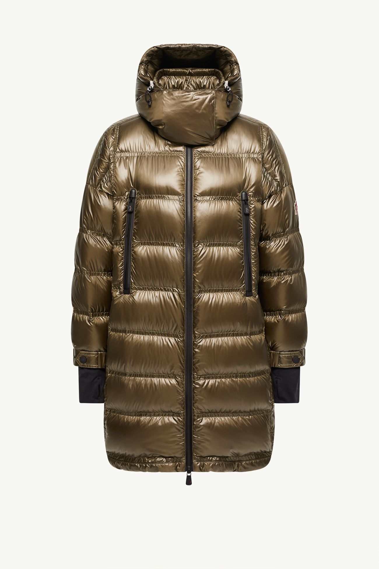 Rochelairs lange Daunenjacke mit Kapuze Damen Olivgrün Moncler 2