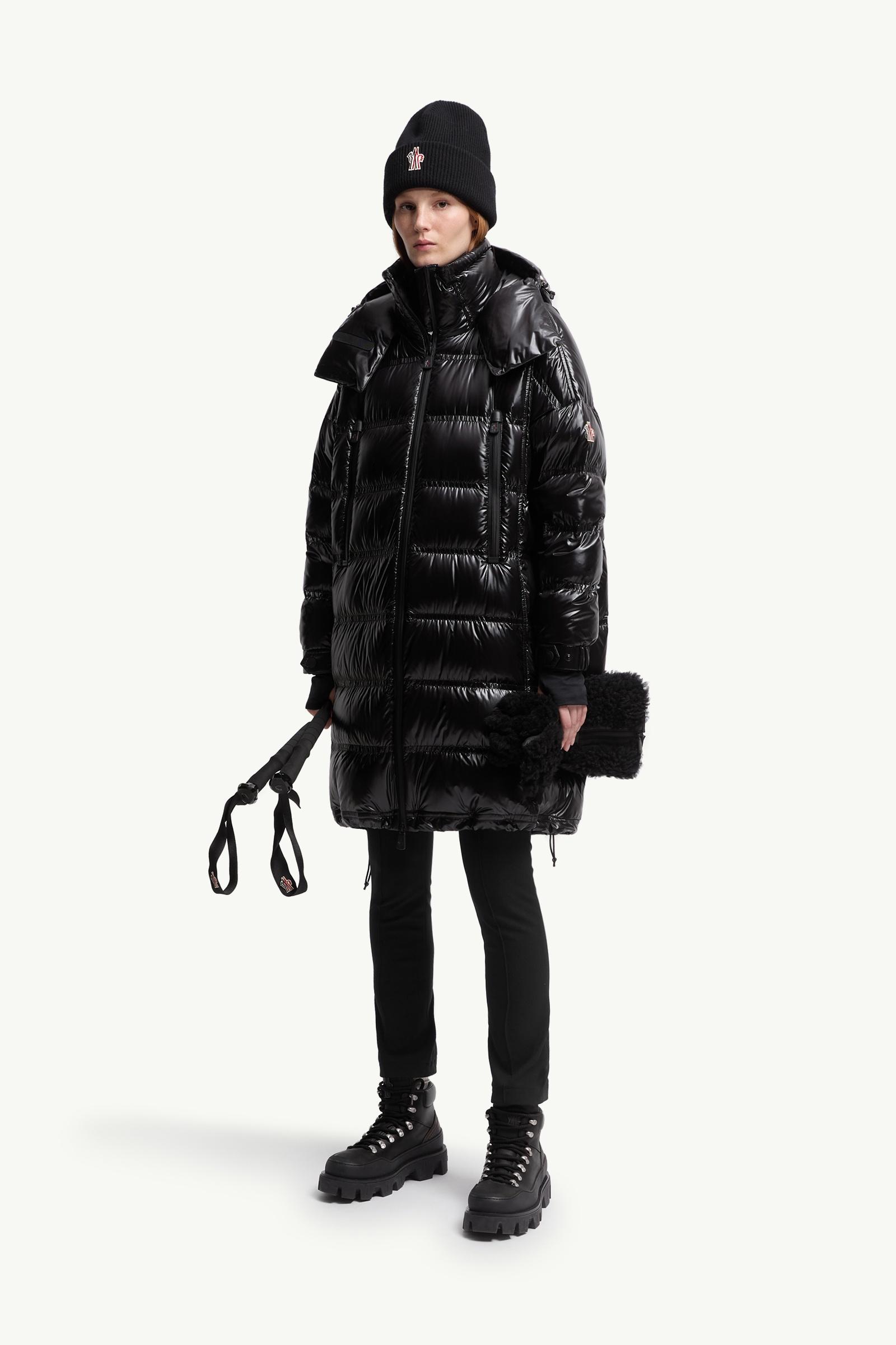 トップス MONCLER XS BLACK Black Rochelairs Hooded Long Down Jacket - Long Jackets & Parka