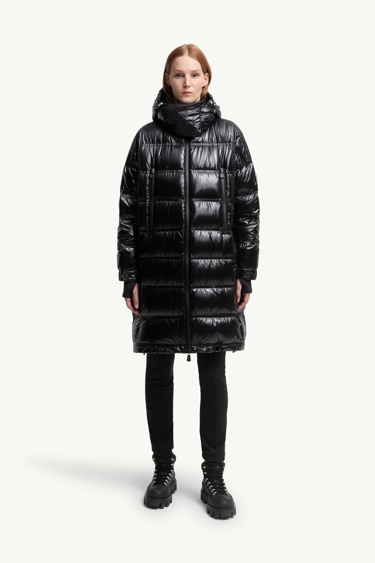 Rochelairs連帽長身羽絨外套 女士 黑色 Moncler 3
