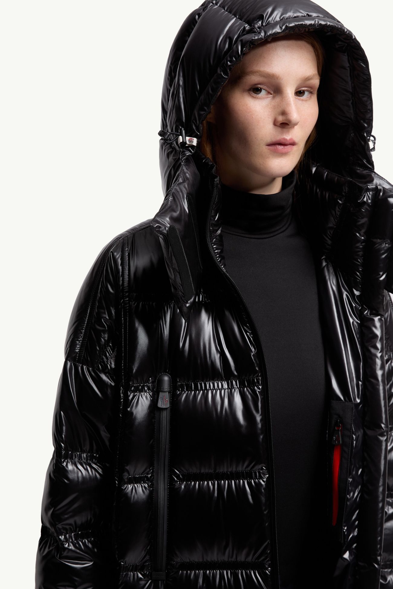 Rochelairs Hooded Long Down Jacket Women Black Moncler 6