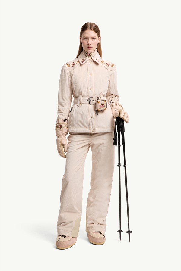Olonne isolierte Skijacke Damen Hellbeige Moncler 0