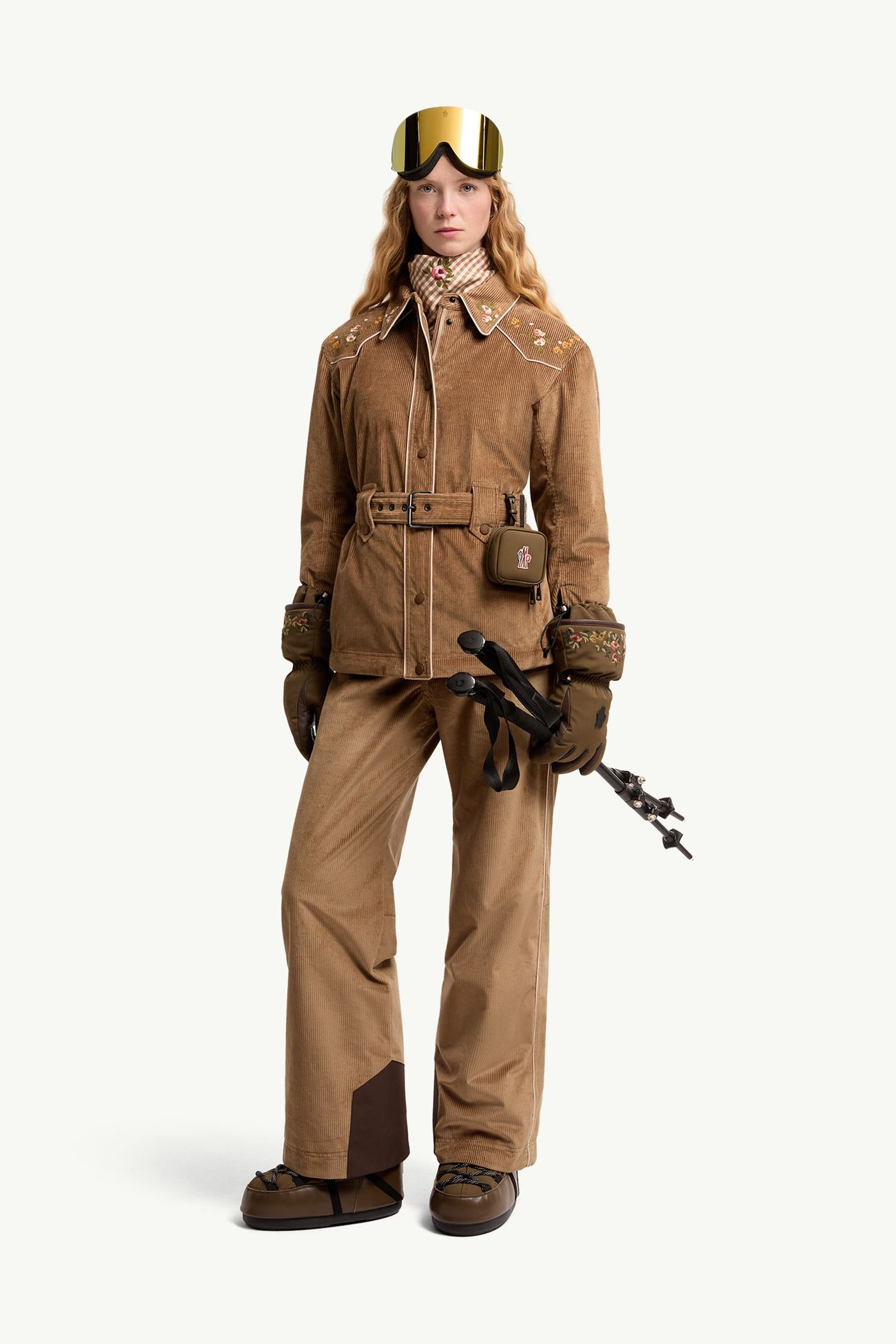 Olonne女士保暖衬衫式夹克外套 女士 驼米色 Moncler 0