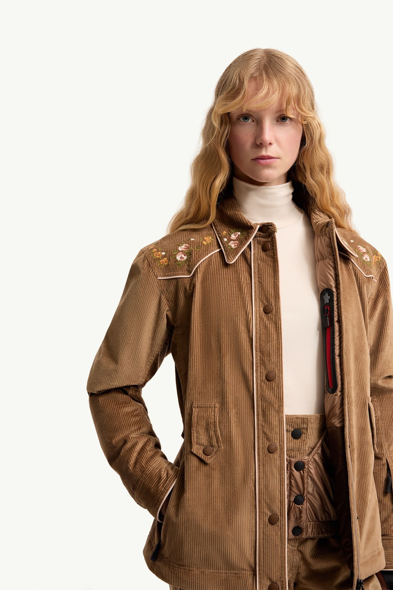 Olonne女士保暖衬衫式夹克外套 女士 驼米色 Moncler 6