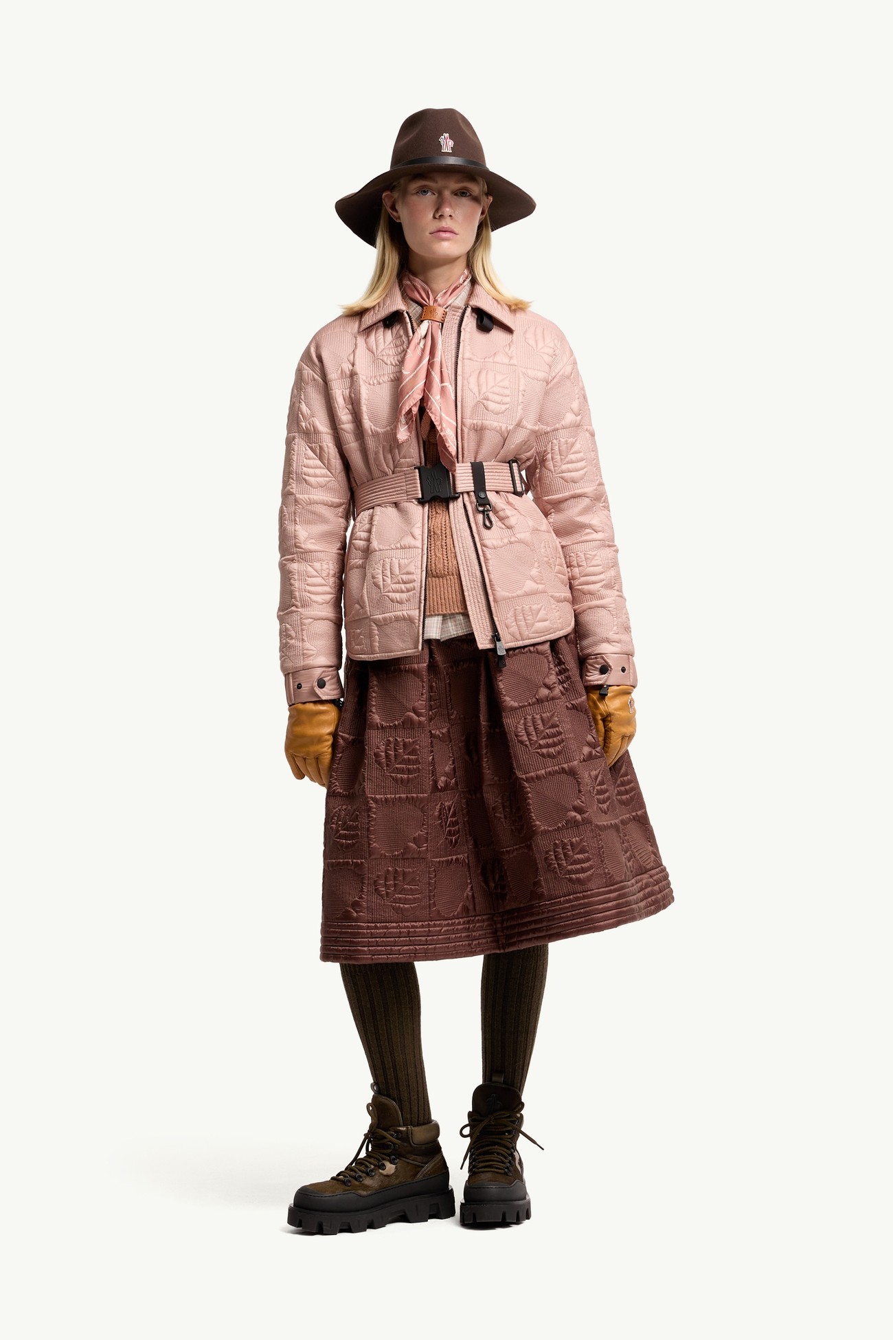 Crevoux葉形絎縫羽絨恤衫式外套 女士 粉紅色 Moncler 0