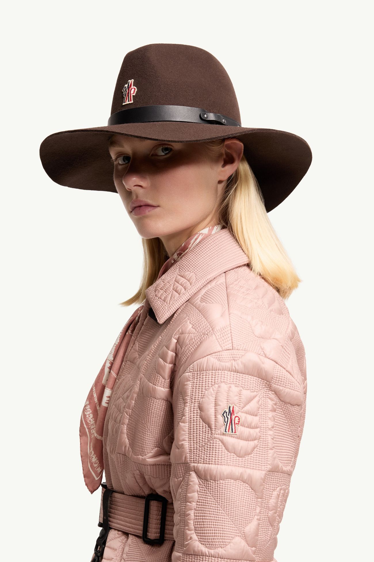 Giacca Camicia Imbottita Trapuntata a Foglie Crevoux Donna Rosa Moncler 1
