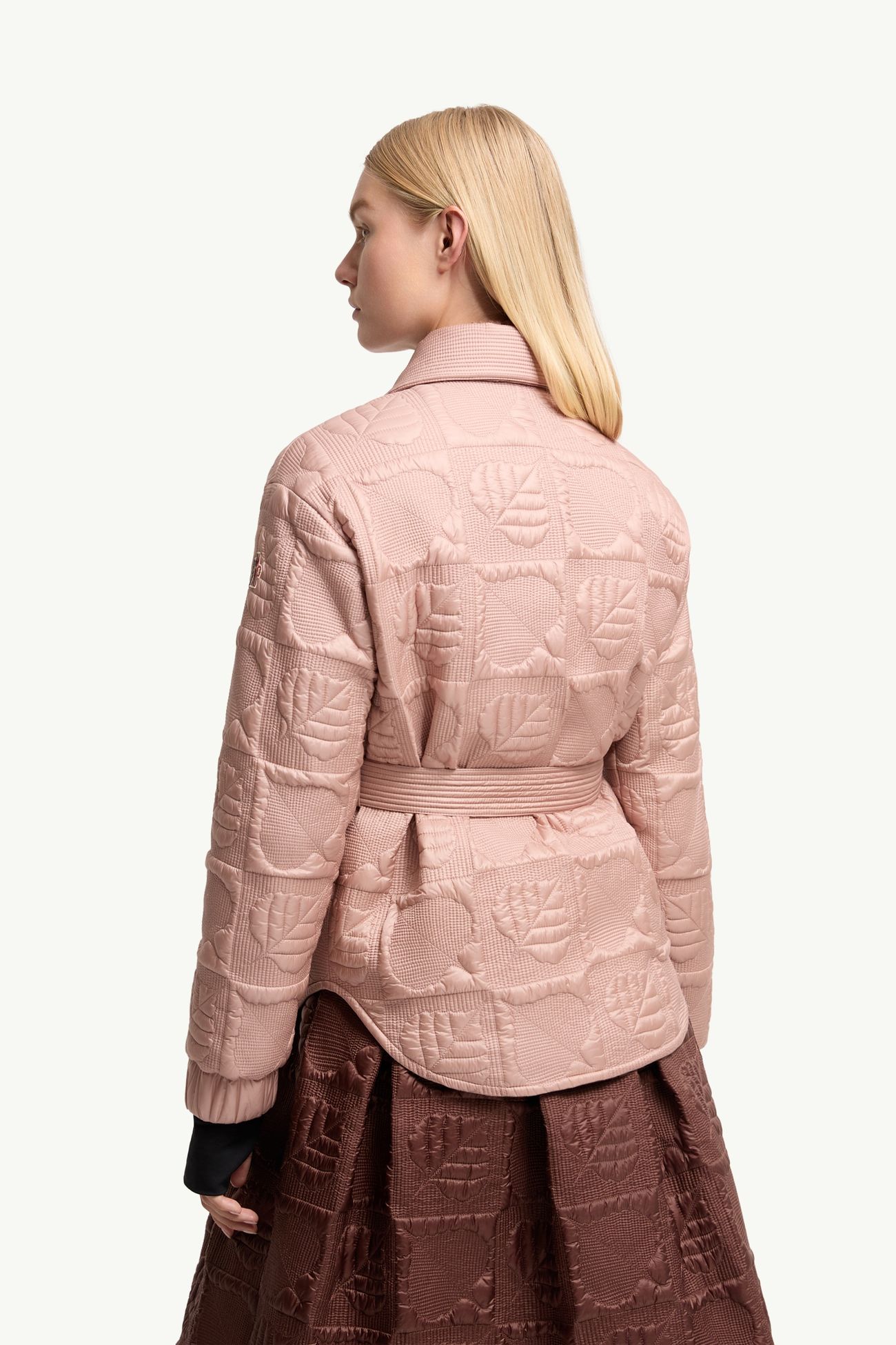 Crevoux Daunenhemdjacke mit Blatt-Steppmuster Damen Pink Moncler 4