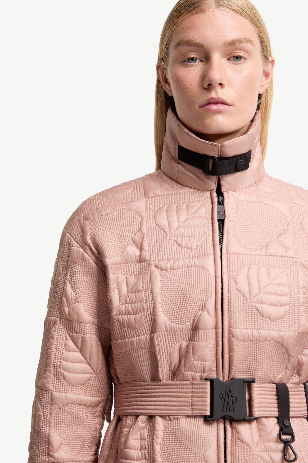 Giacca Camicia Imbottita Trapuntata a Foglie Crevoux Donna Rosa Moncler 6